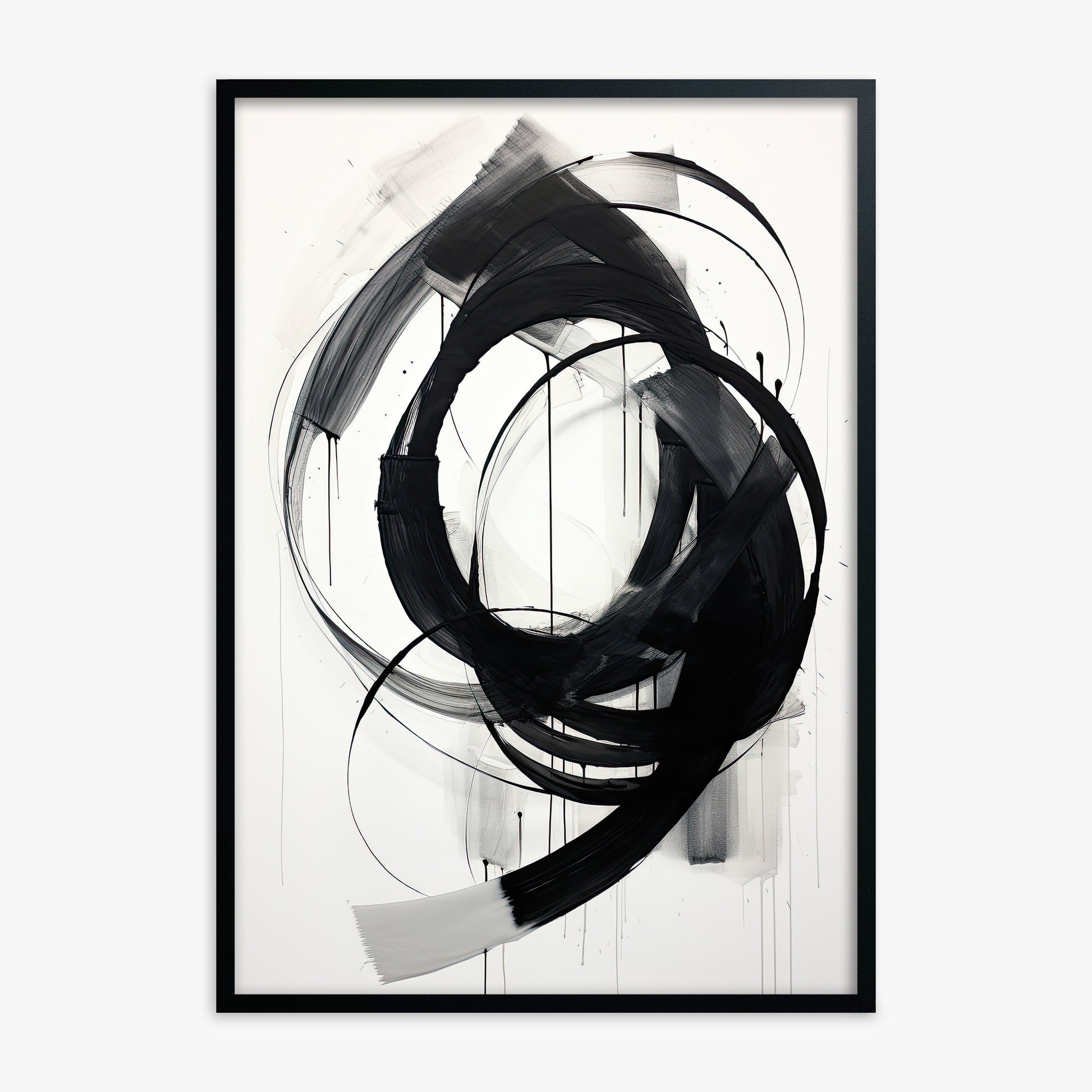 Ink Maelstrom, Black Framed Poster With Black Frame