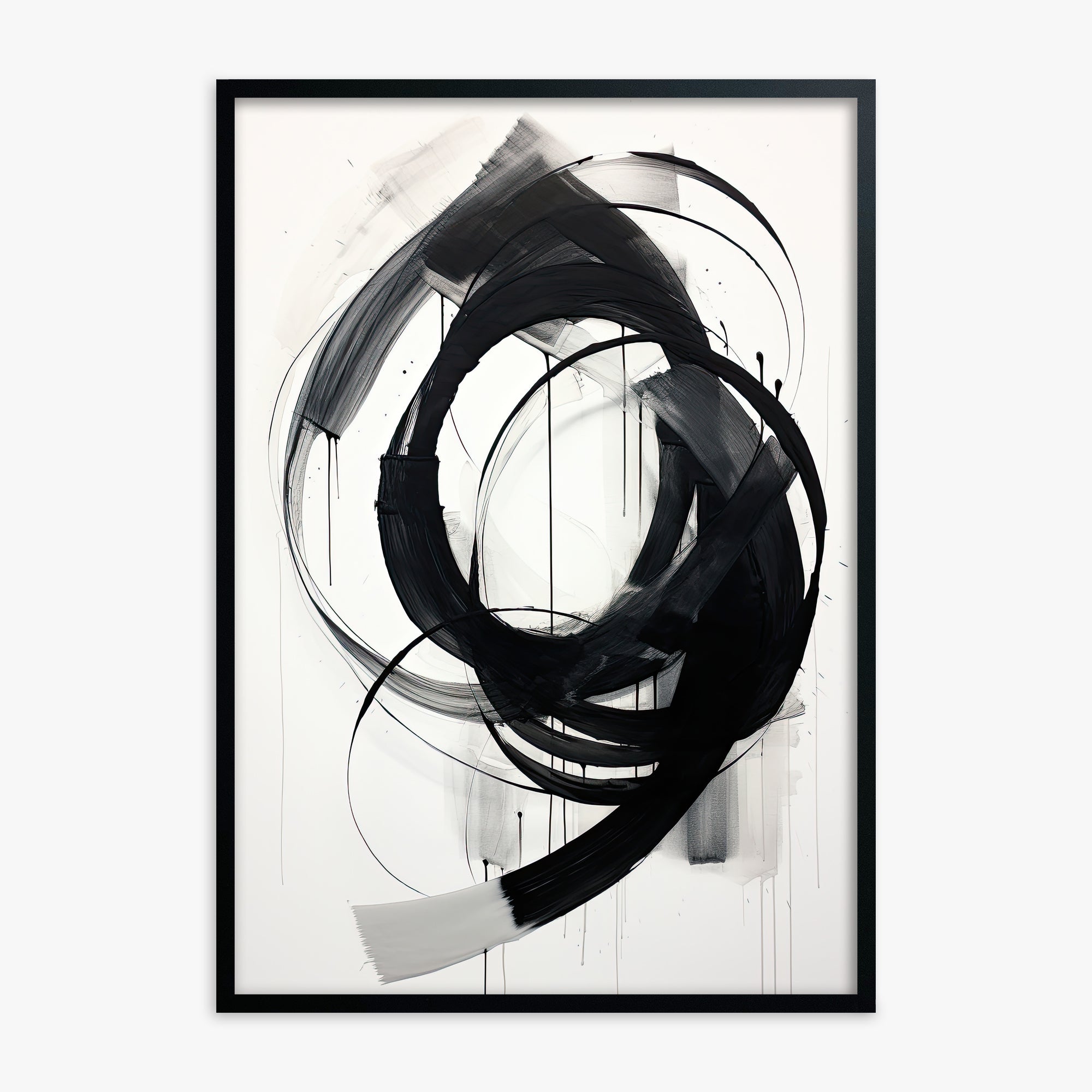 Ink Maelstrom, Black Framed Poster With Black Frame