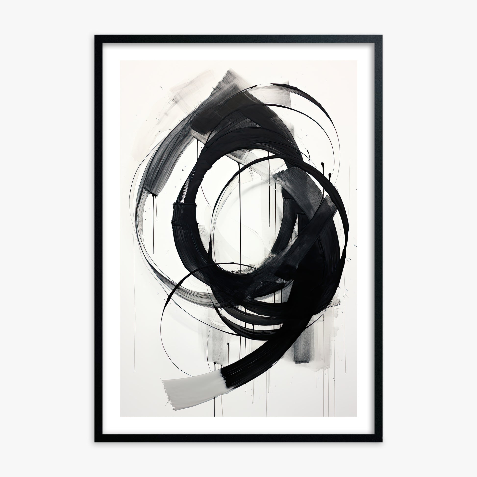Ink Maelstrom, Black Framed Poster With Black Frame