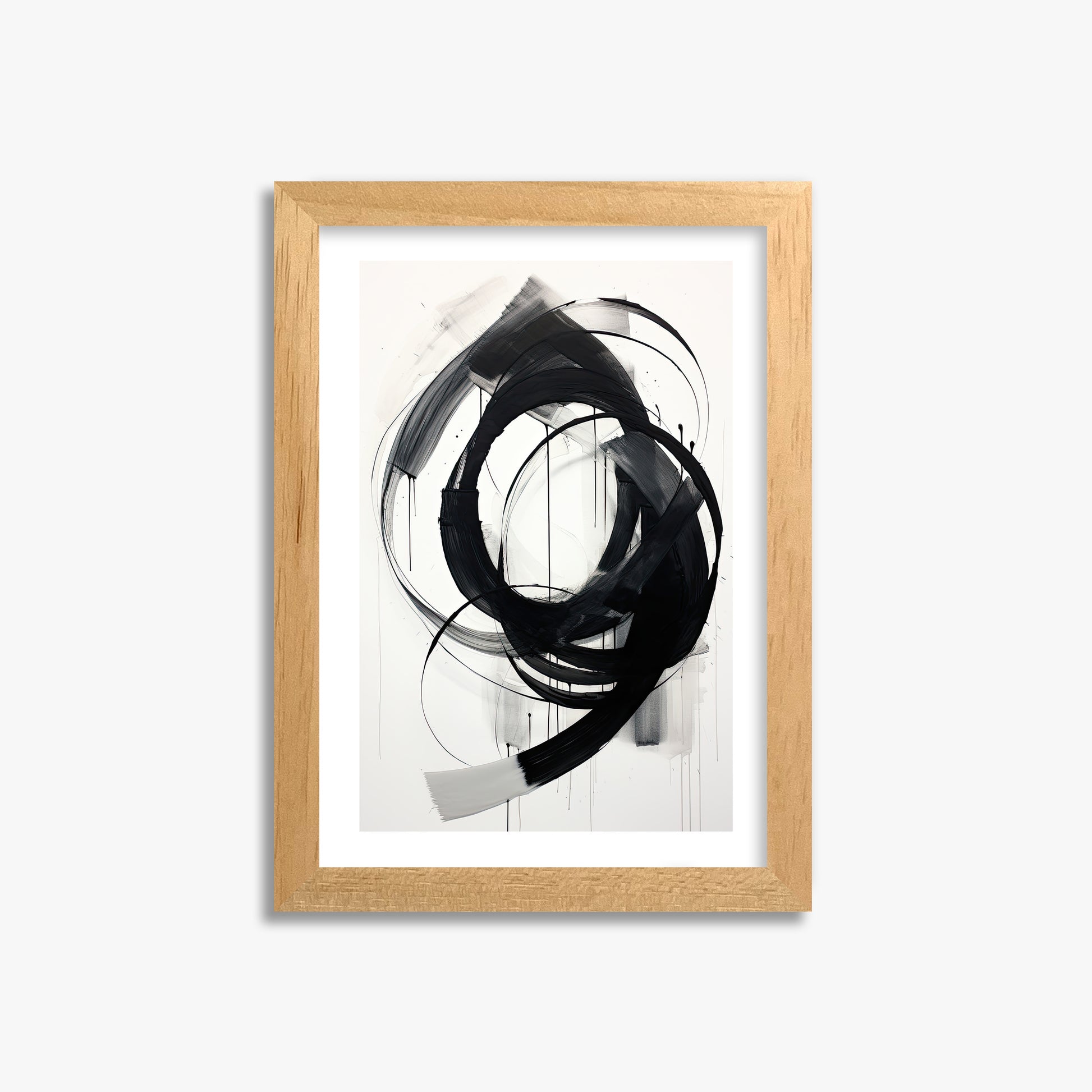 Ink Maelstrom, 21x30cm Oak Framed Art Reproduction