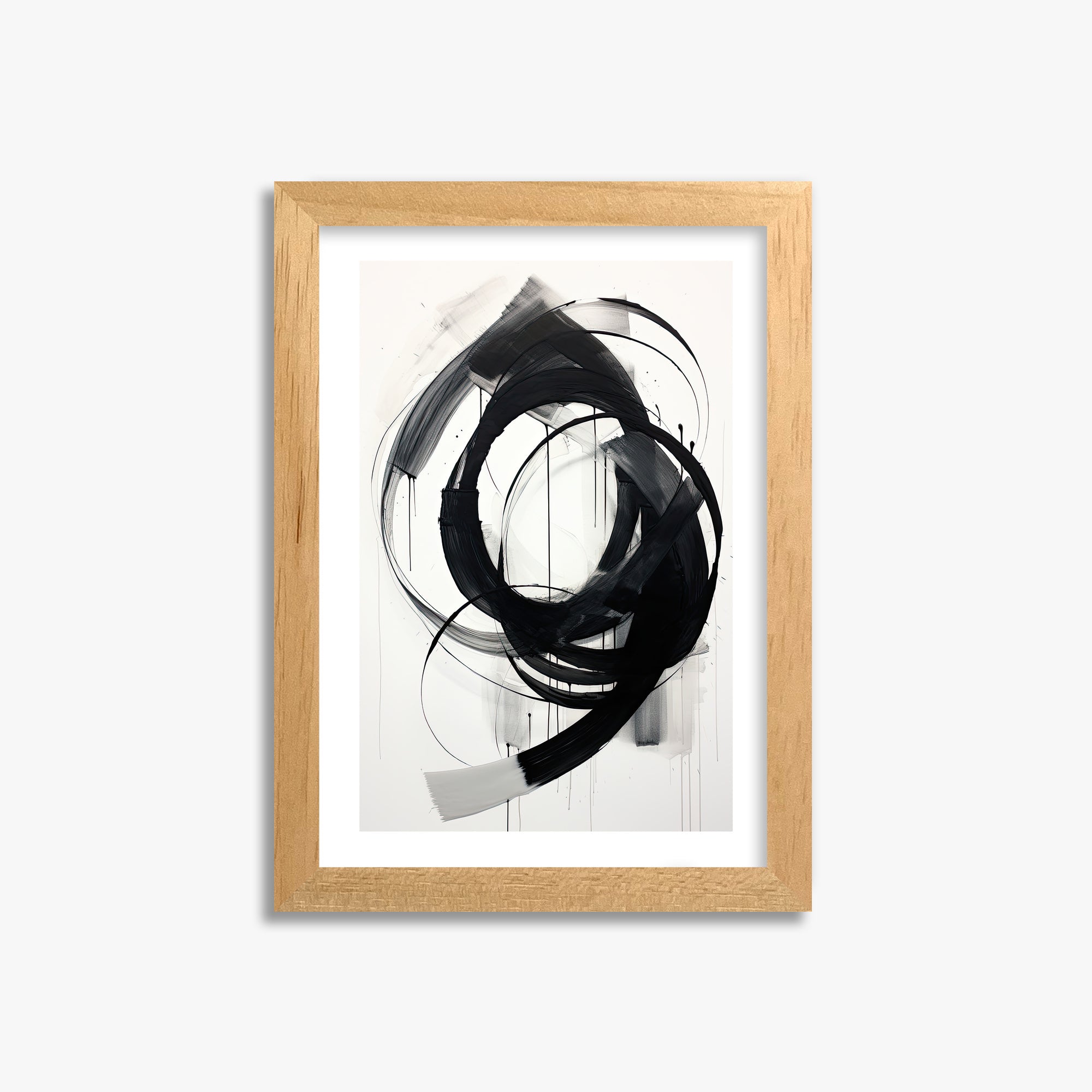 Ink Maelstrom, 21x30cm Oak Framed Art Reproduction