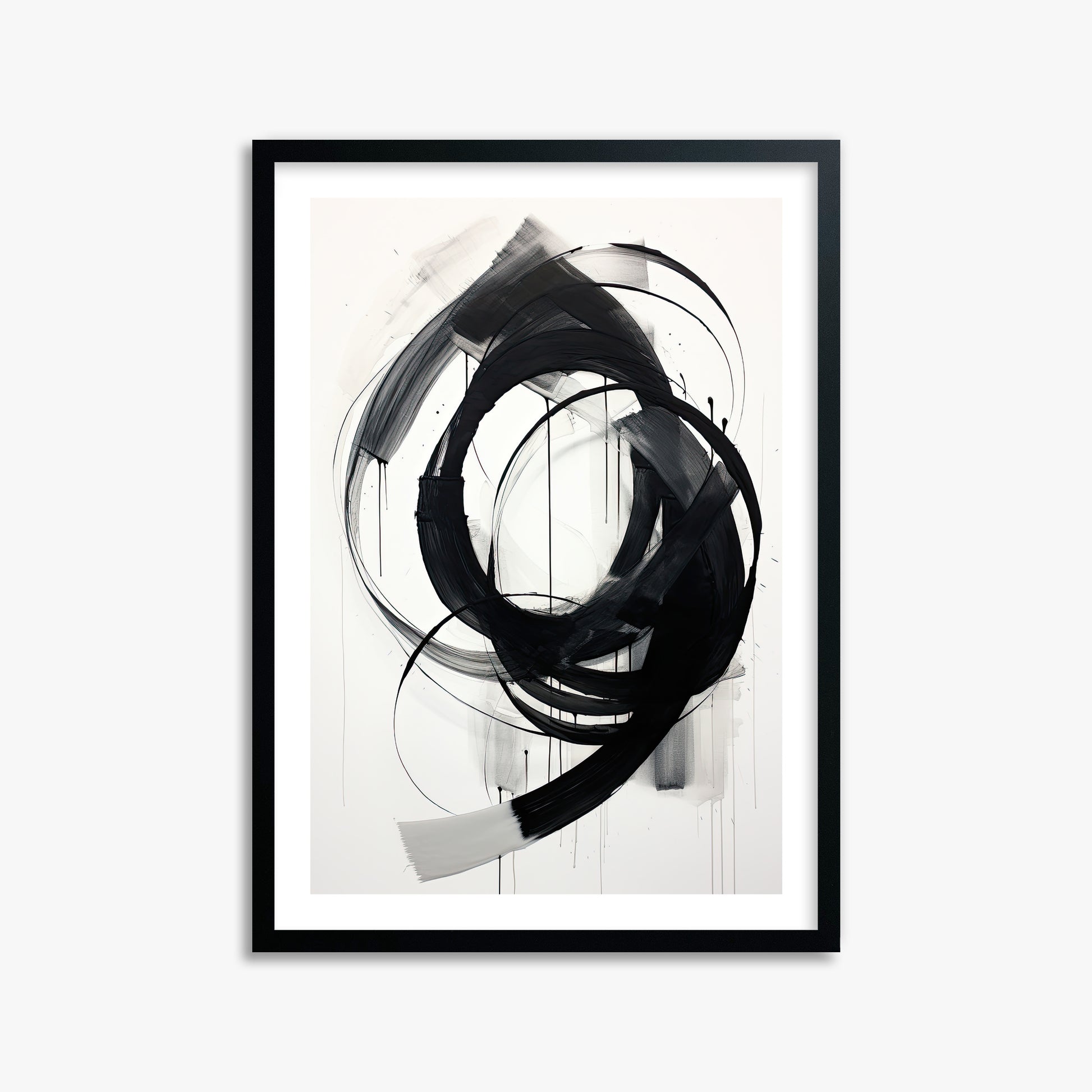 Ink Maelstrom, 50x70cm Black Framed Art Reproduction