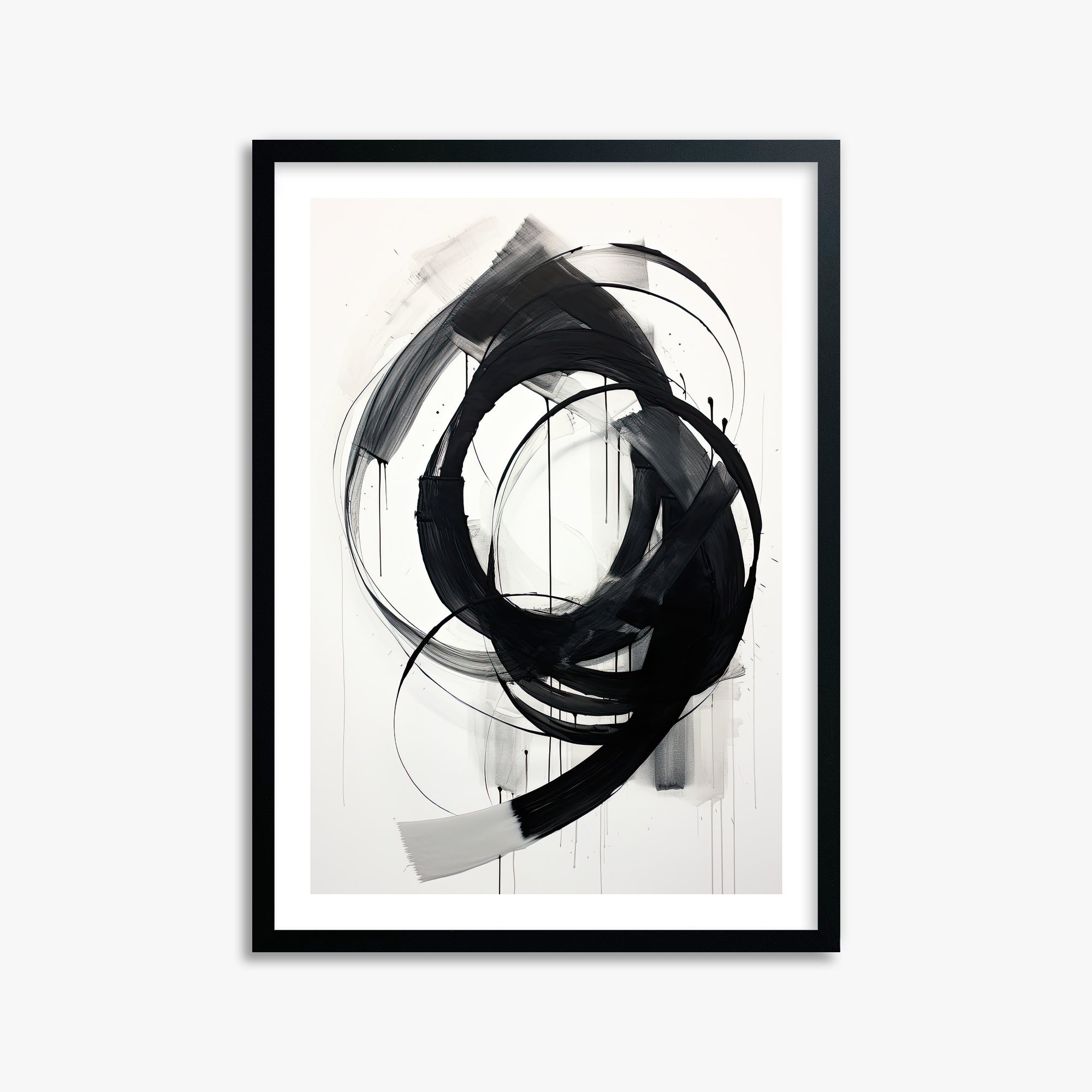 Ink Maelstrom, 50x70cm Black Framed Art Reproduction