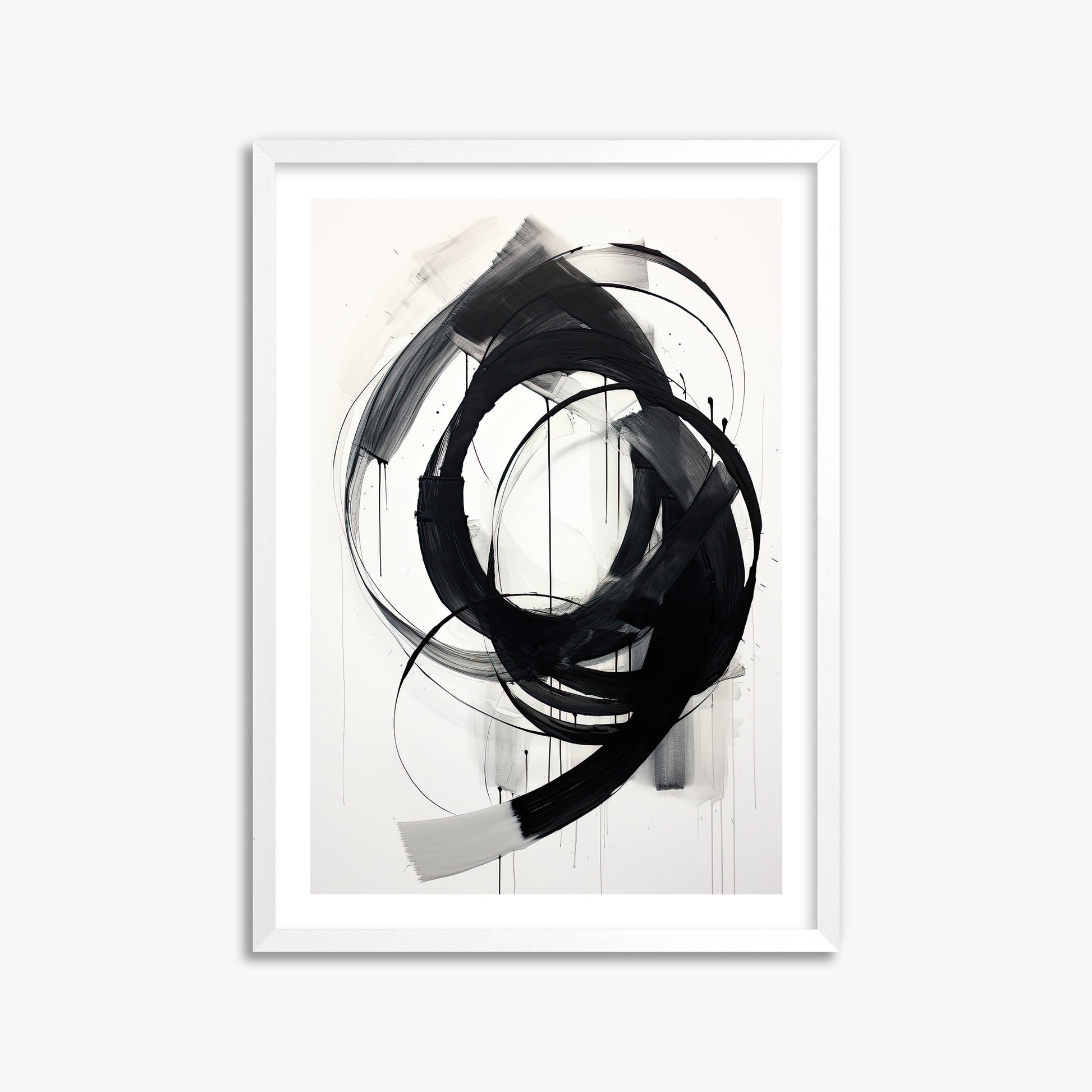 Ink Maelstrom, 50x70cm Whitek Framed Art Reproduction