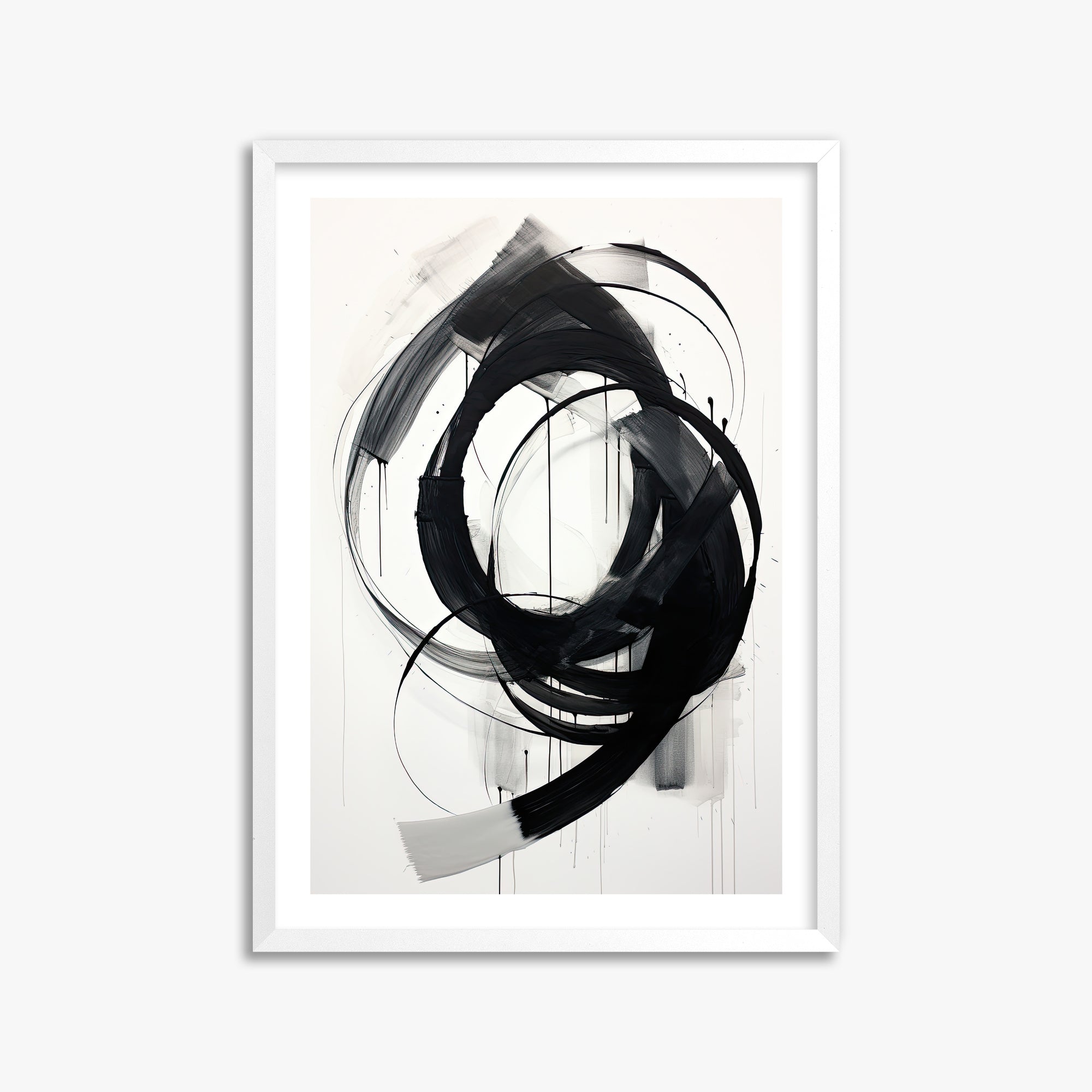 Ink Maelstrom, 50x70cm Whitek Framed Art Reproduction