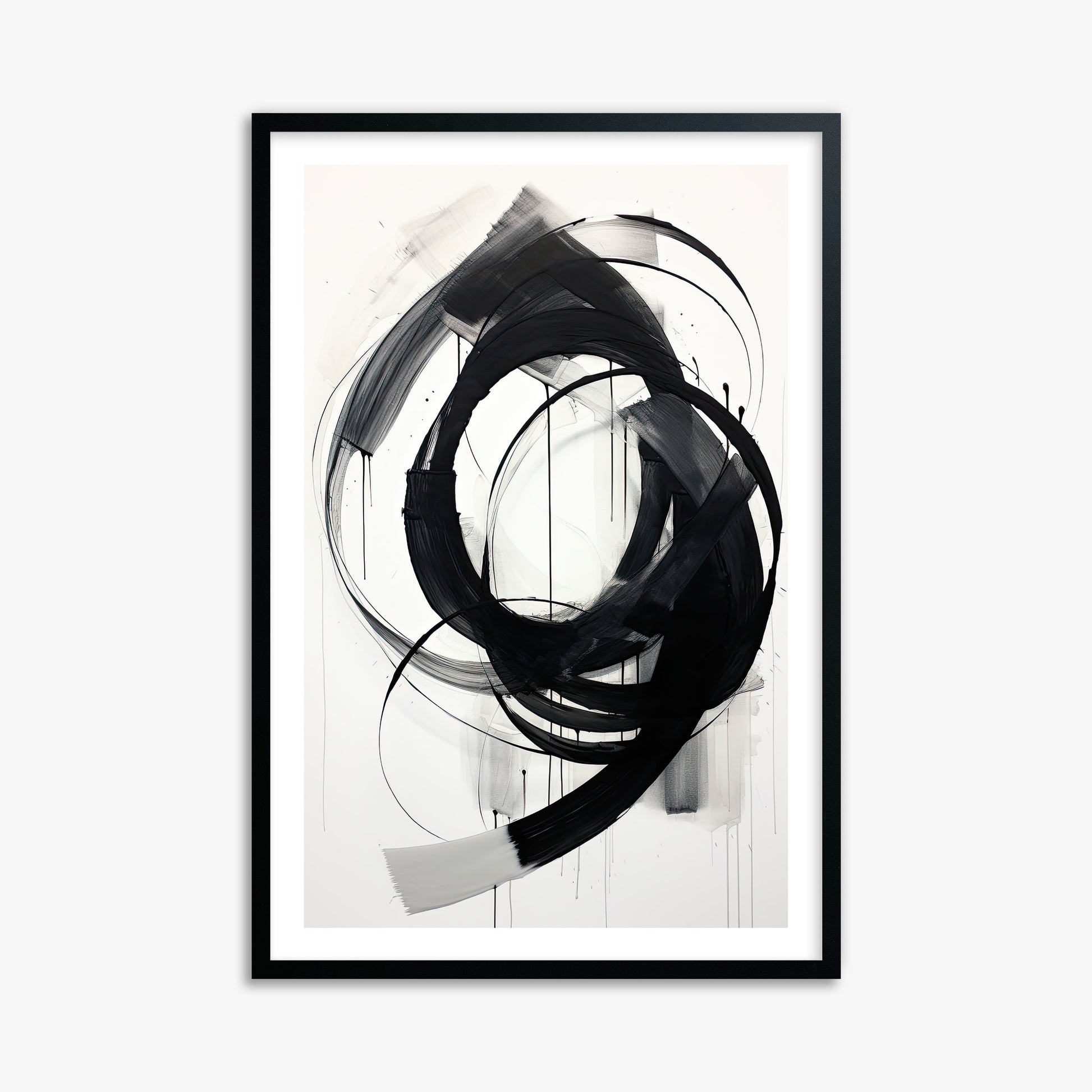 Ink Maelstrom, 61x91cm Black Framed Art Reproduction