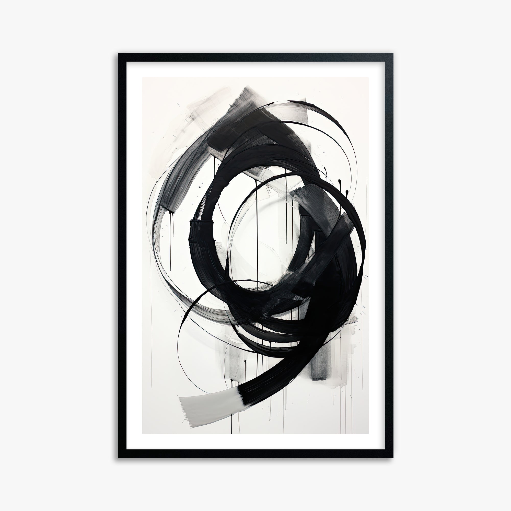 Ink Maelstrom, 61x91cm Black Framed Art Reproduction