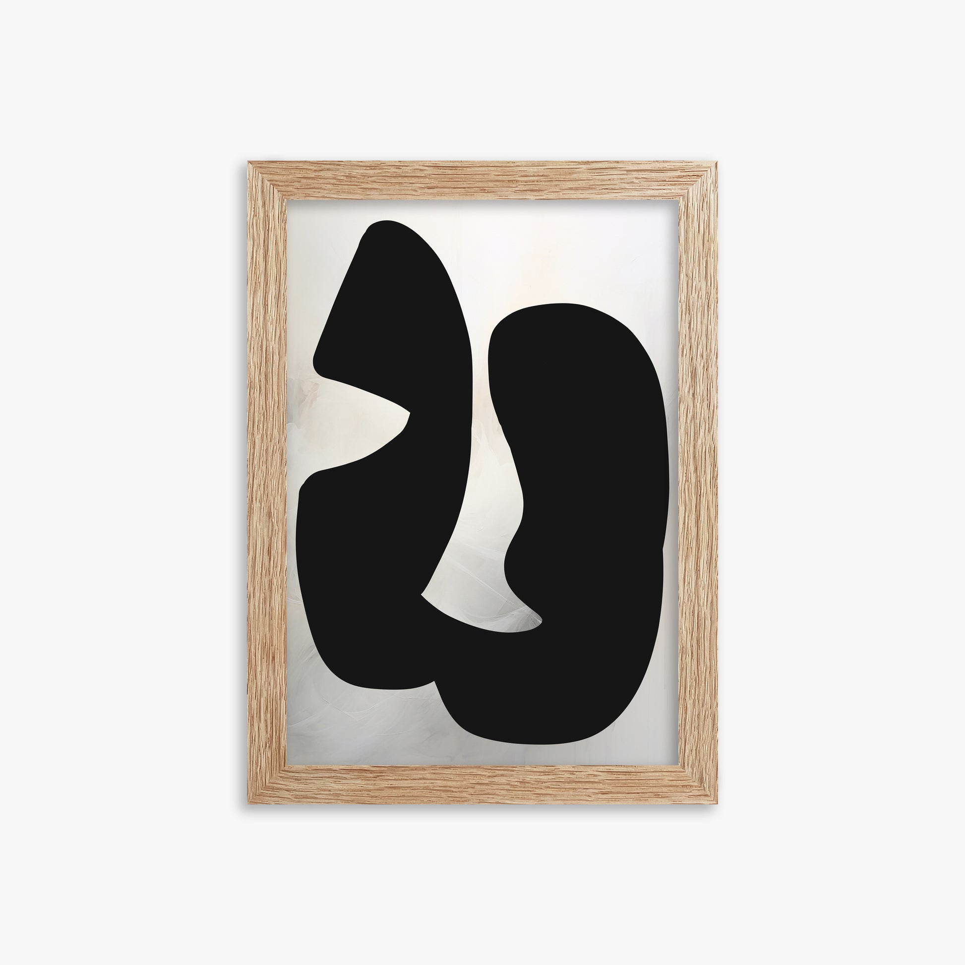Twin Shadows, 21x30cm Framed Art Reproduction With Raw Oak Frame