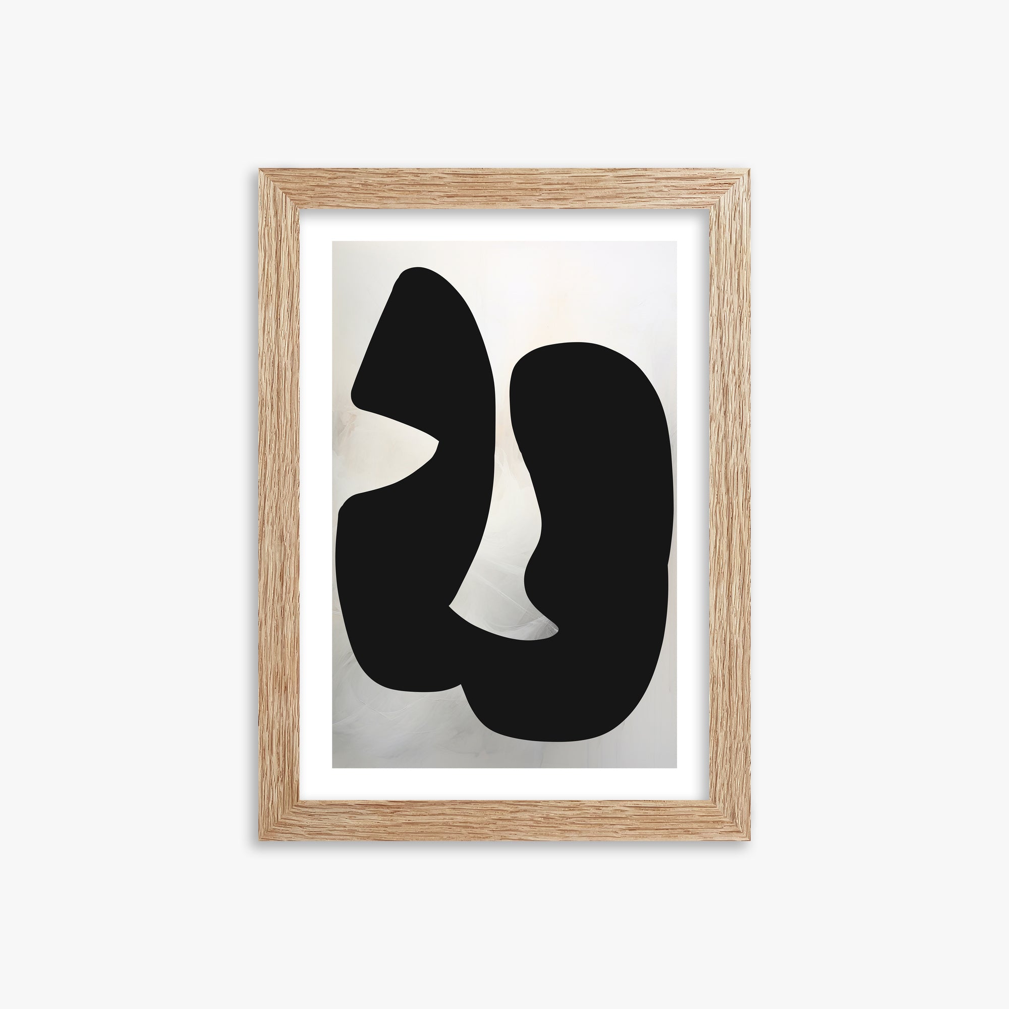 Twin Shadows, 21x30cm Framed Art Reproduction With Raw Oak Frame