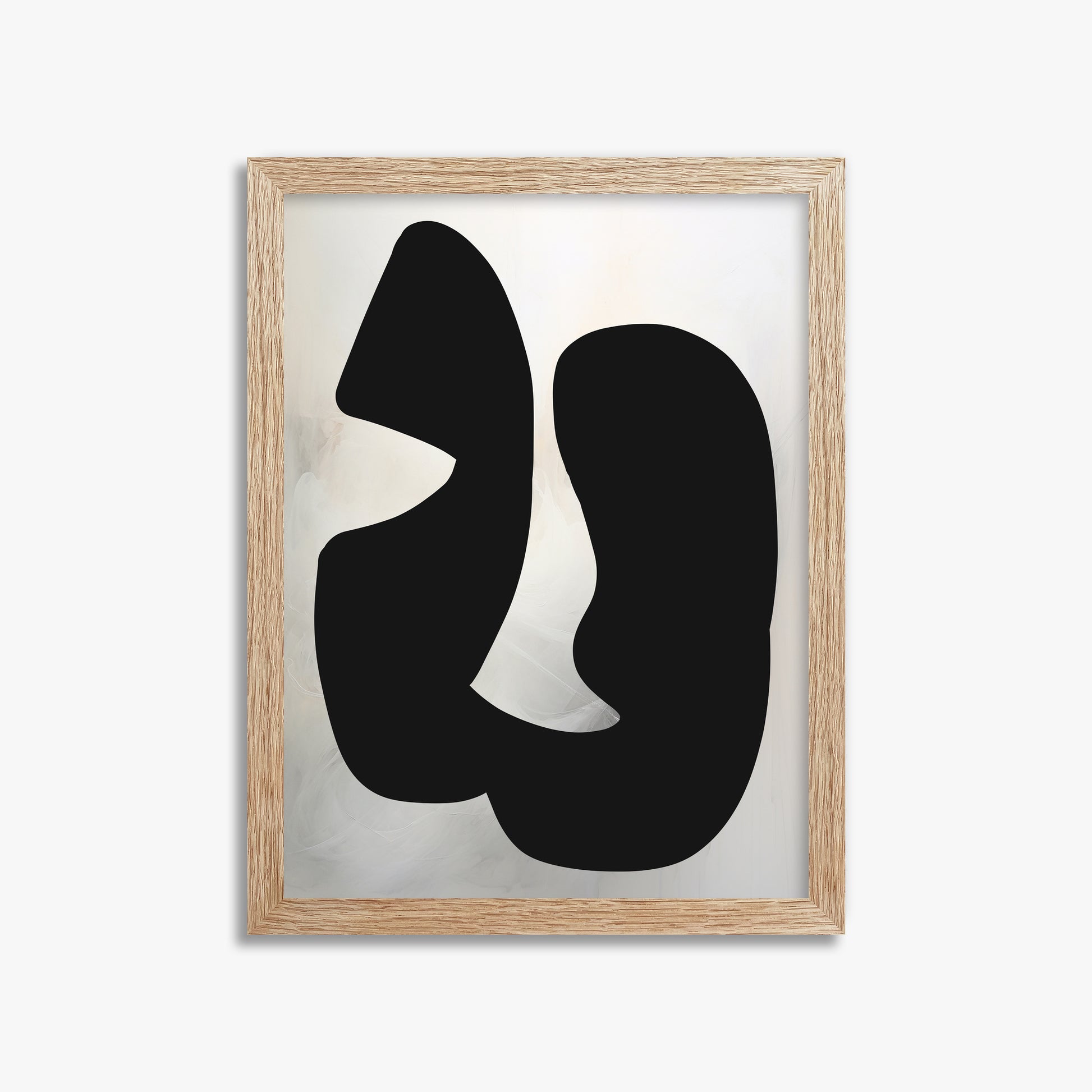 Twin Shadows, 30x40cm Framed Art Reproduction With Raw Oak Frame