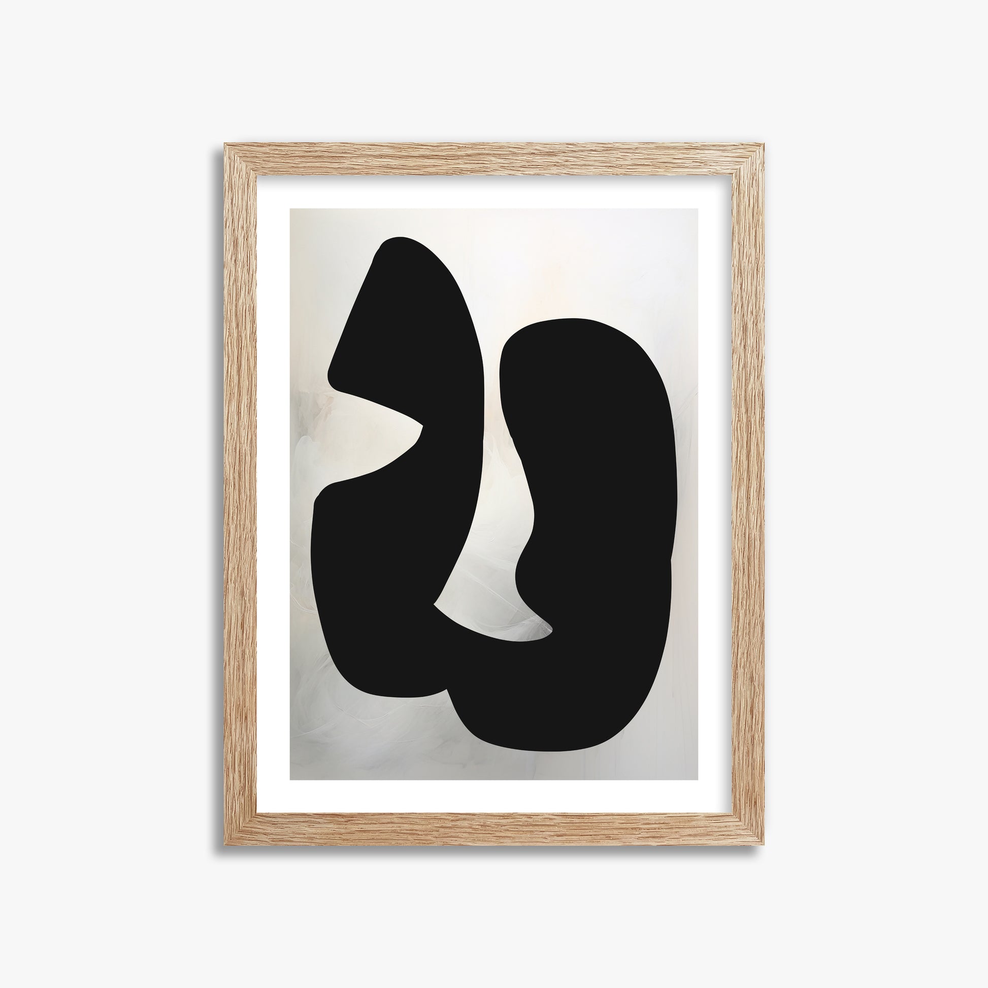 Twin Shadows, 30x40cm Framed Art Reproduction With Raw Oak Frame
