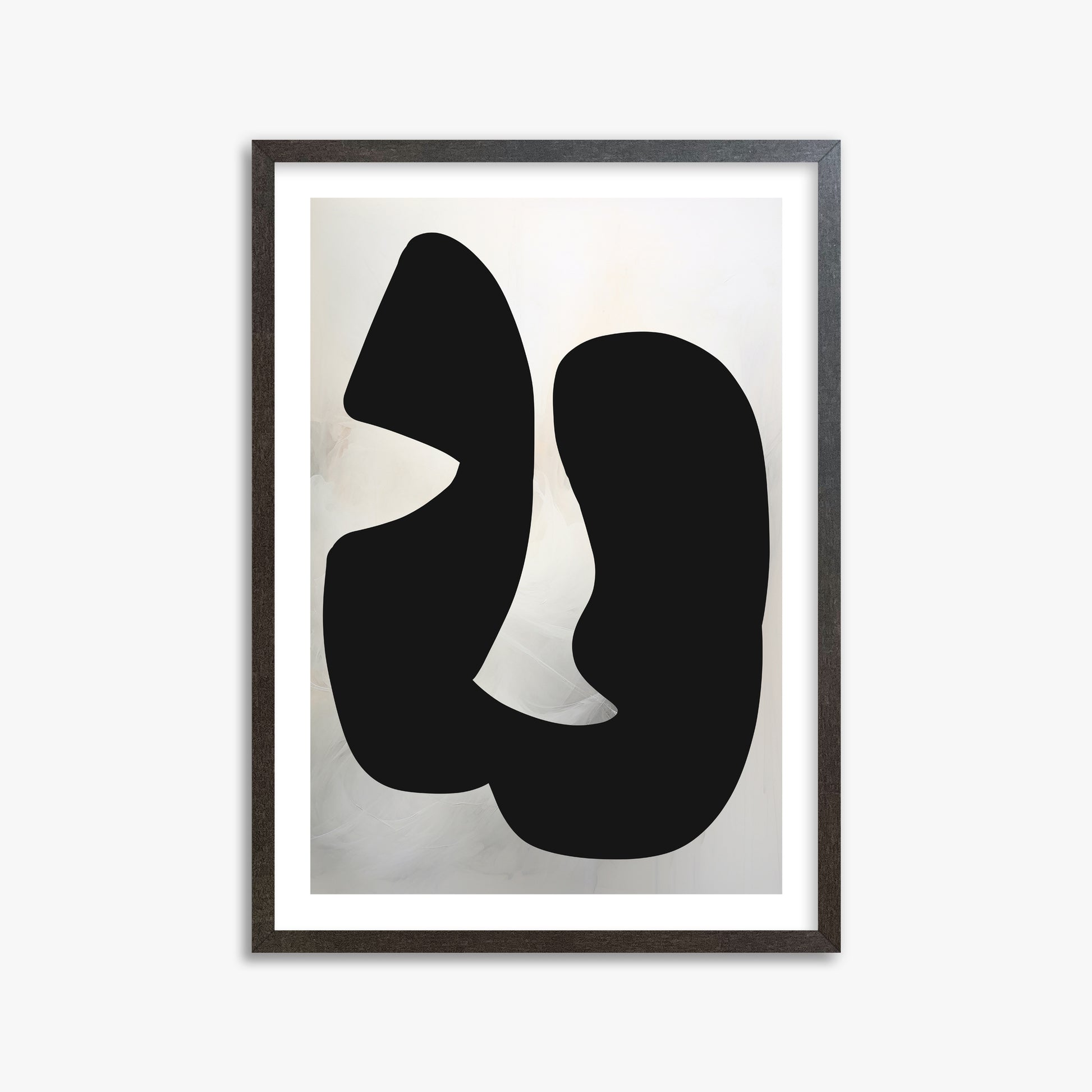 Twin Shadows, 50x70cm Framed Art Reproduction With Espresso Frame