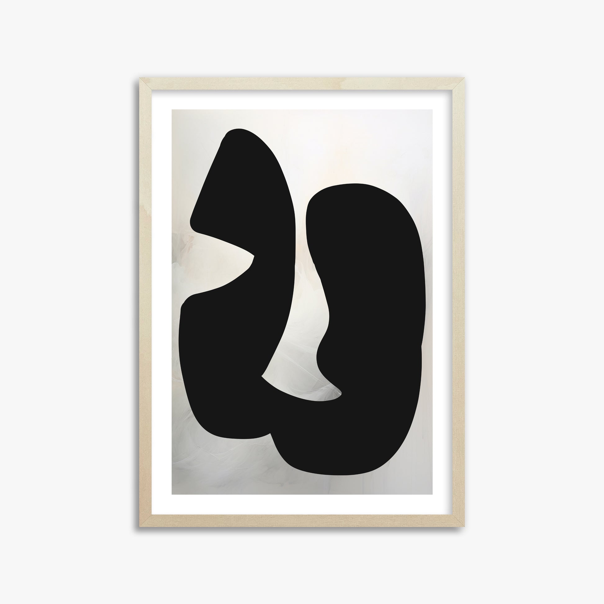Twin Shadows, 50x70cm Framed Art Reproduction With Lime Wood Frame