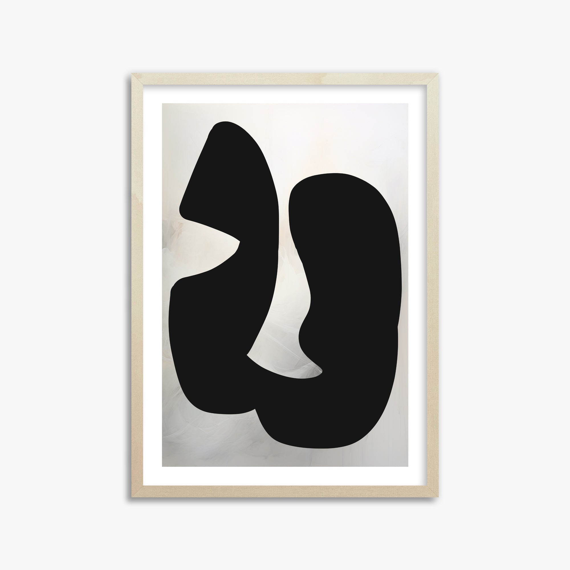 Twin Shadows, 50x70cm Framed Art Reproduction With Lime Wood Frame