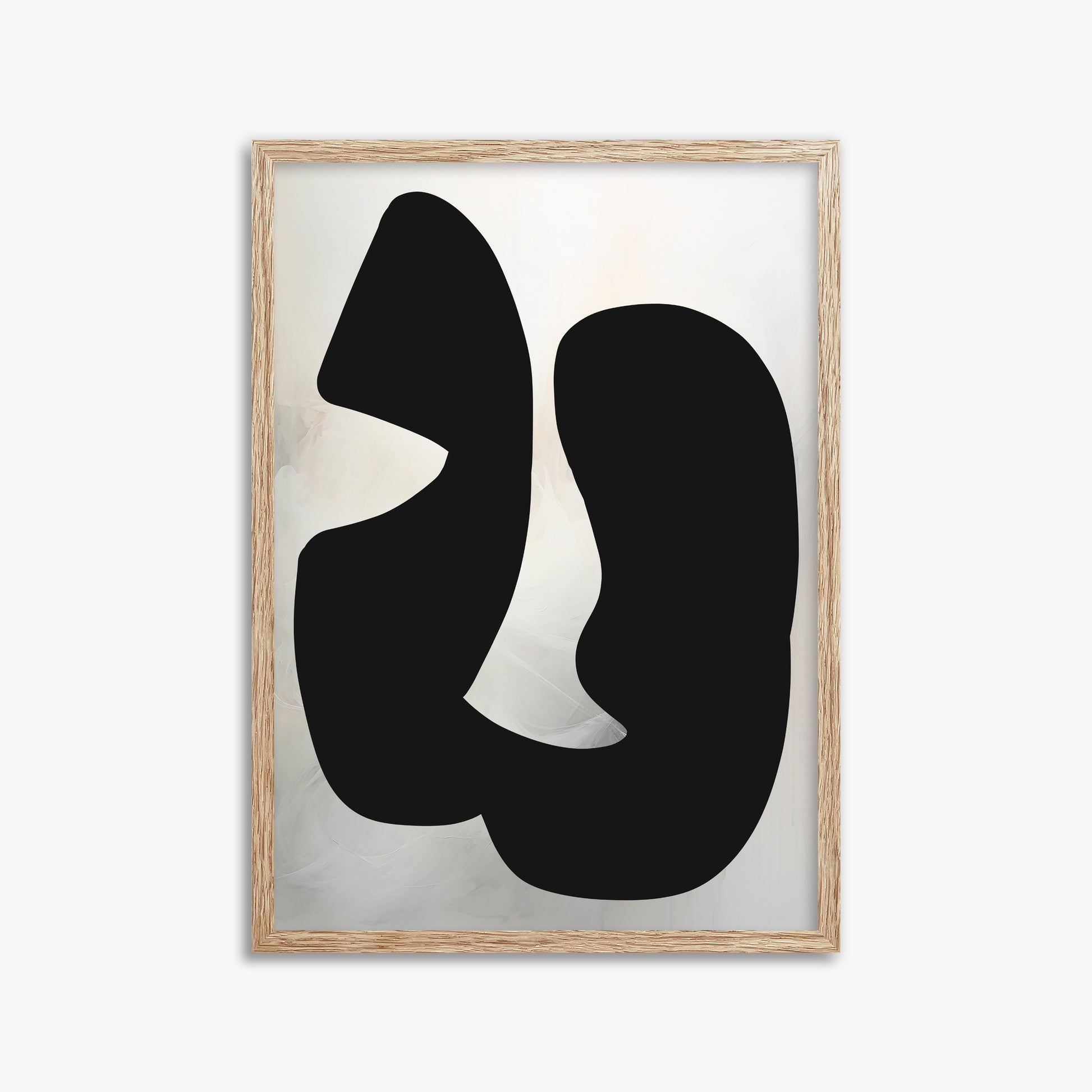 Twin Shadows, 50x70cm Framed Art Reproduction With Raw Oak Frame
