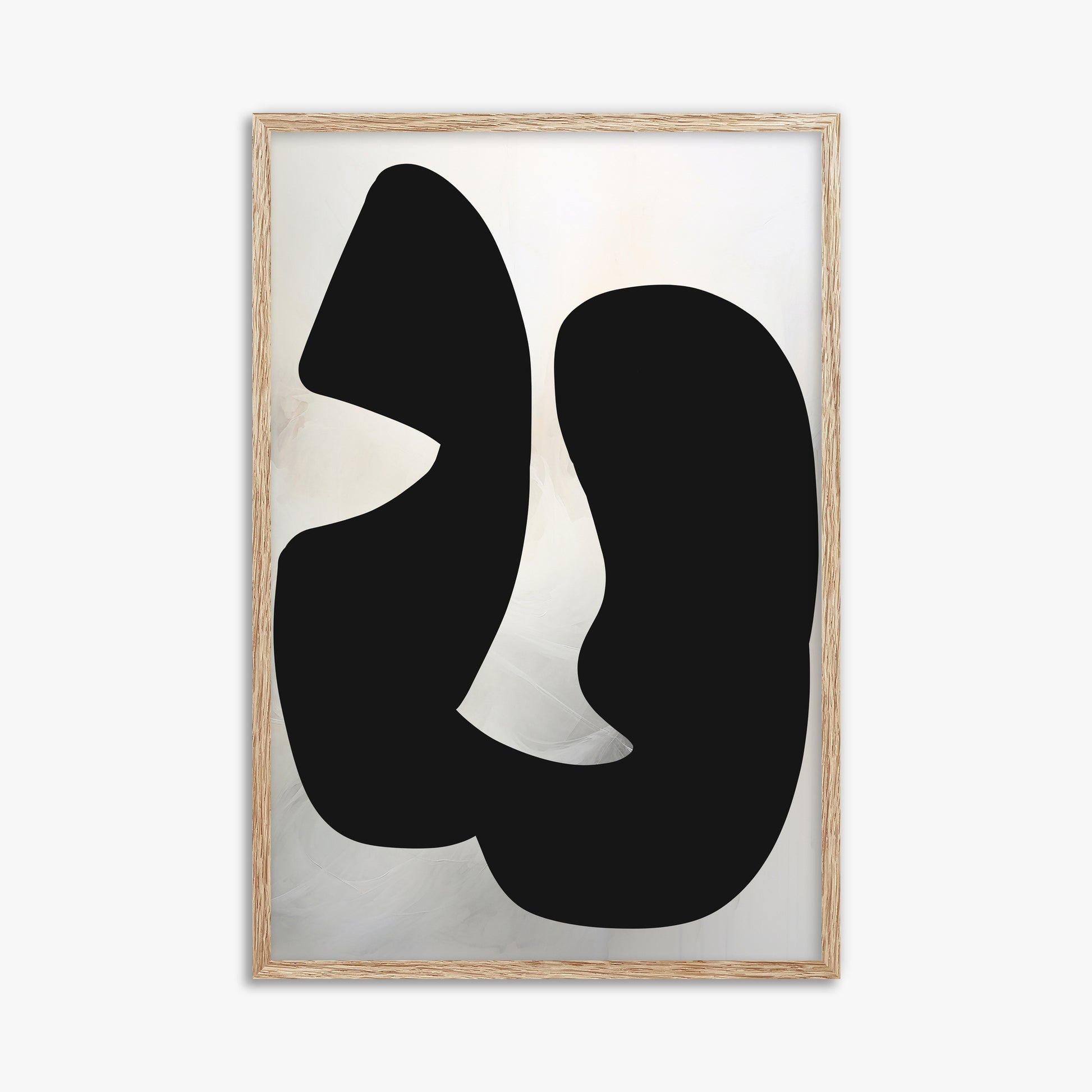 Twin Shadows, 61x91cm Framed Art Reproduction With Raw Oak Frame