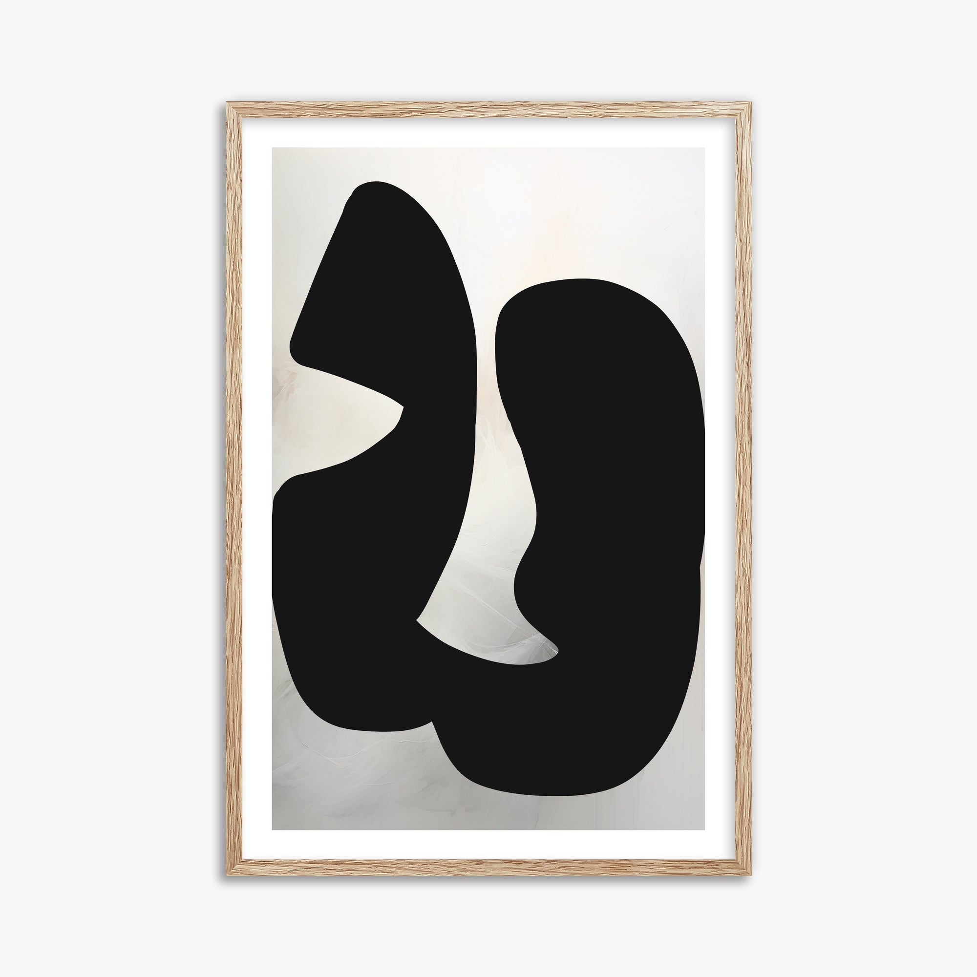 Twin Shadows, 61x91cm Framed Art Reproduction With Raw Oak Frame