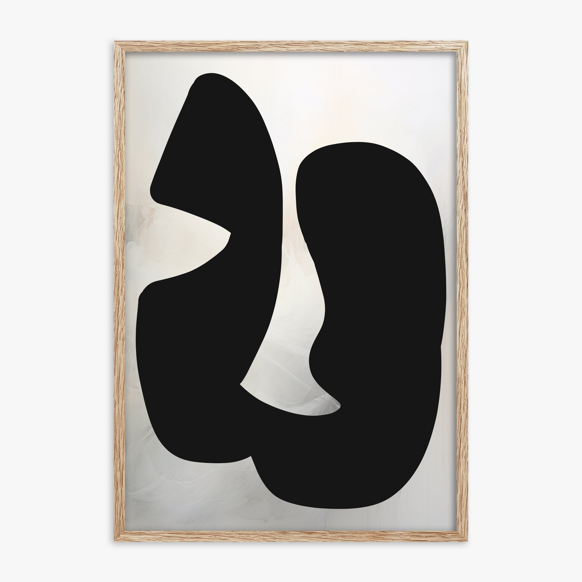 Twin Shadows, 70x100cm Framed Art Reproduction With Raw Oak Frame