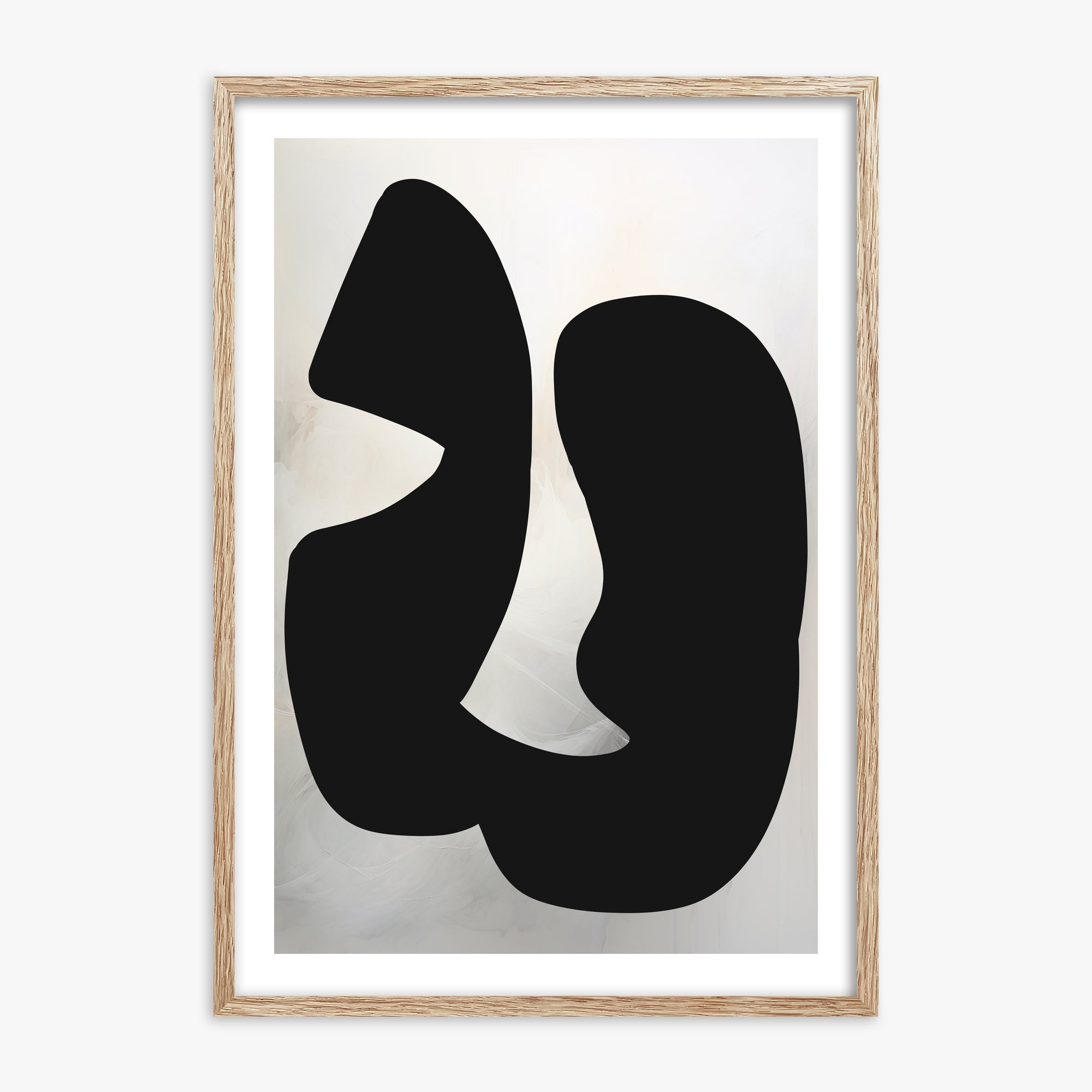 Twin Shadows, 70x100cm Framed Art Reproduction With Raw Oak Frame