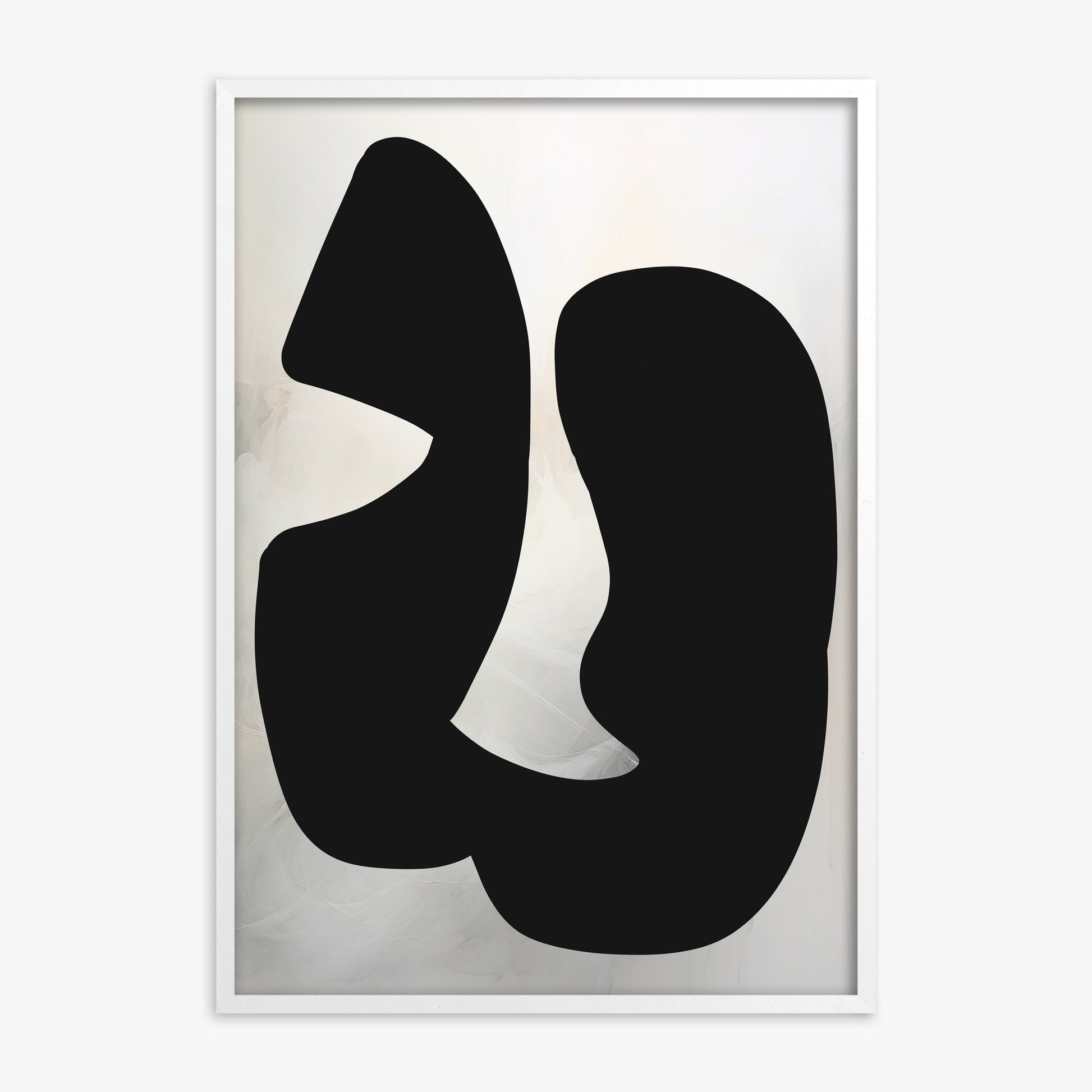 Twin Shadows, White Framed Poster With White Frame