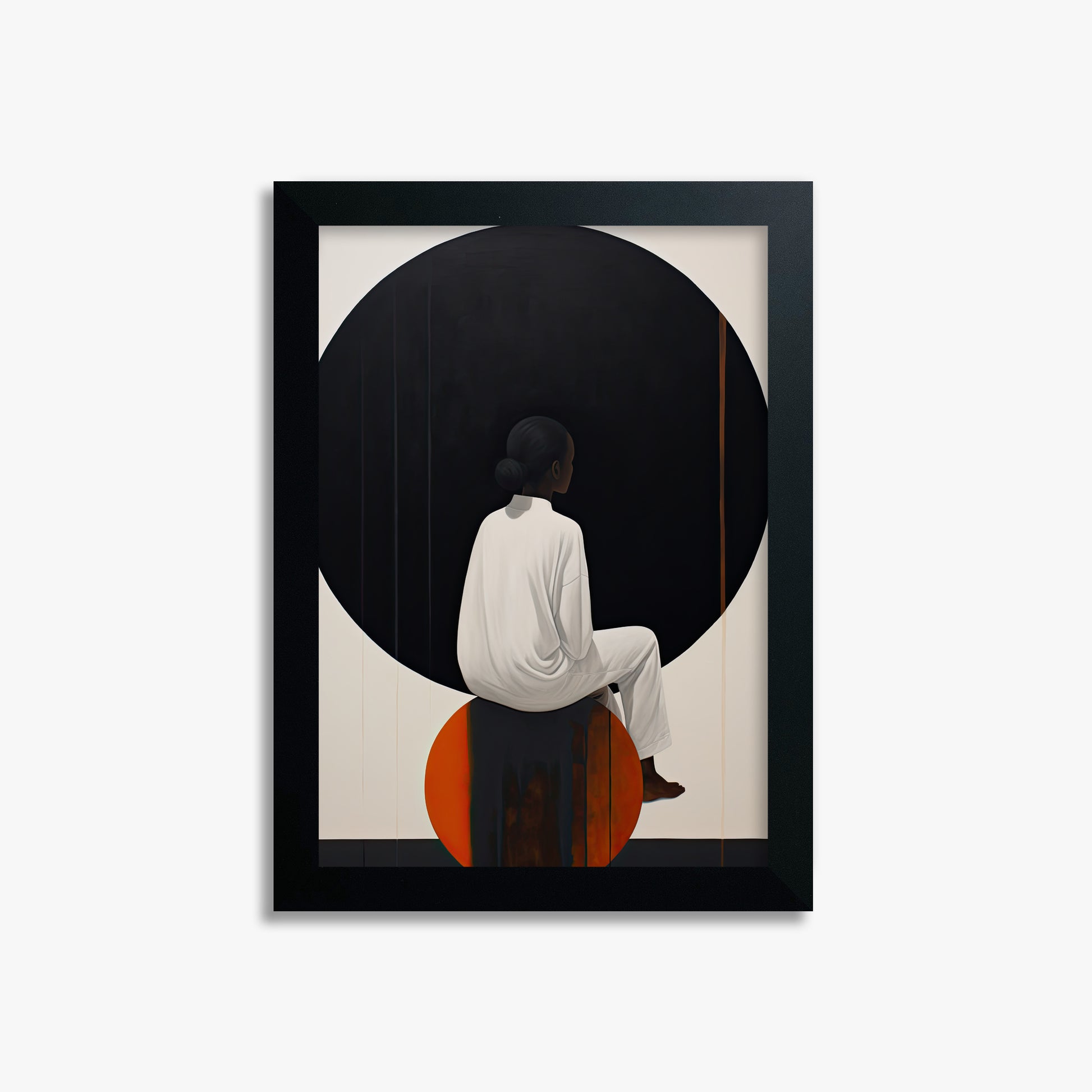 Contemplative Horizon, 21x30cm Framed Poster With Black Frame