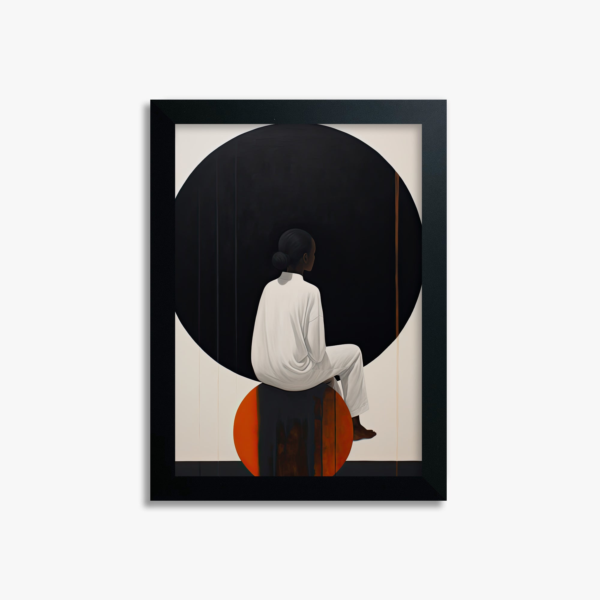 Contemplative Horizon, 21x30cm Framed Poster With Black Frame
