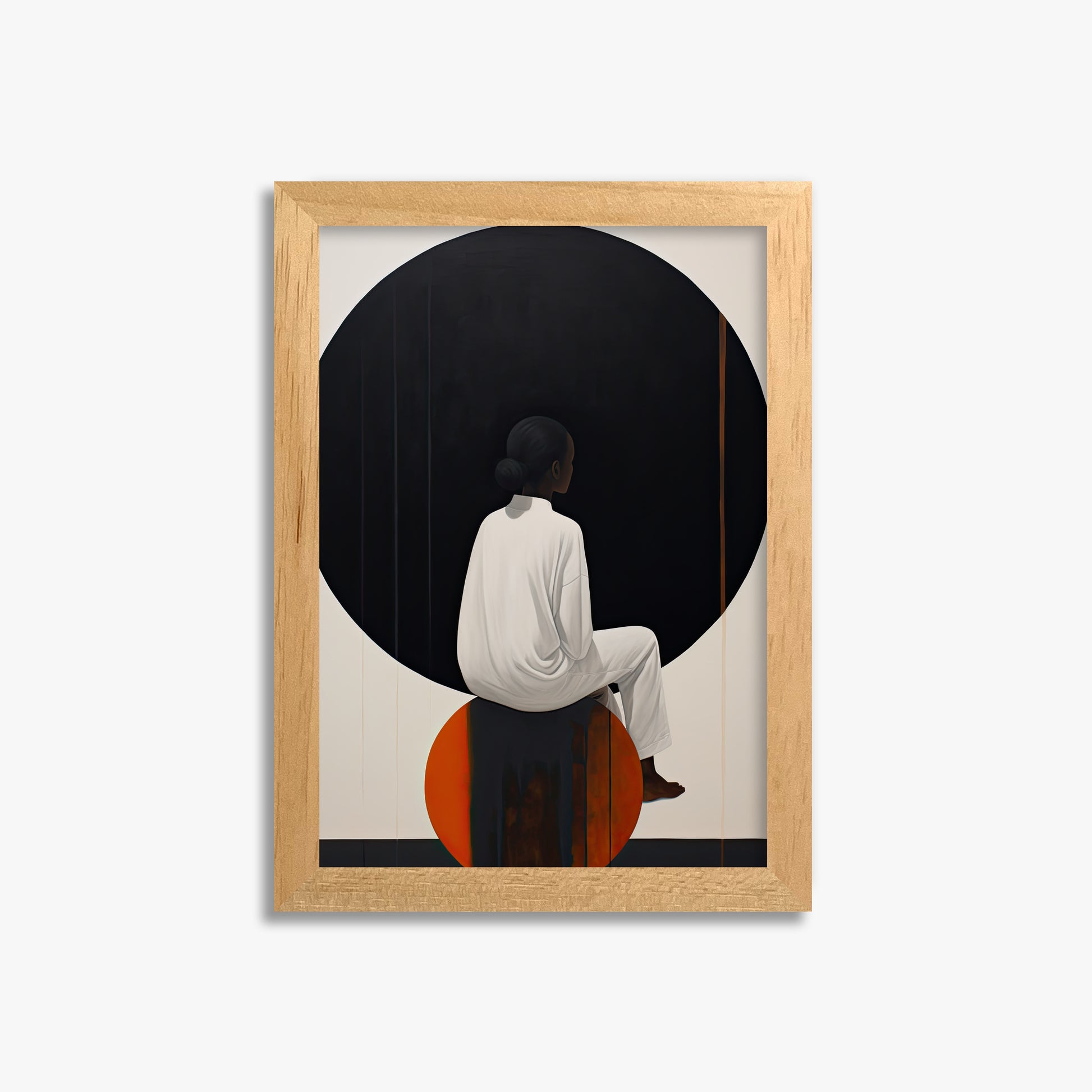 Contemplative Horizon, 21x30cm Framed Poster With Oak Frame