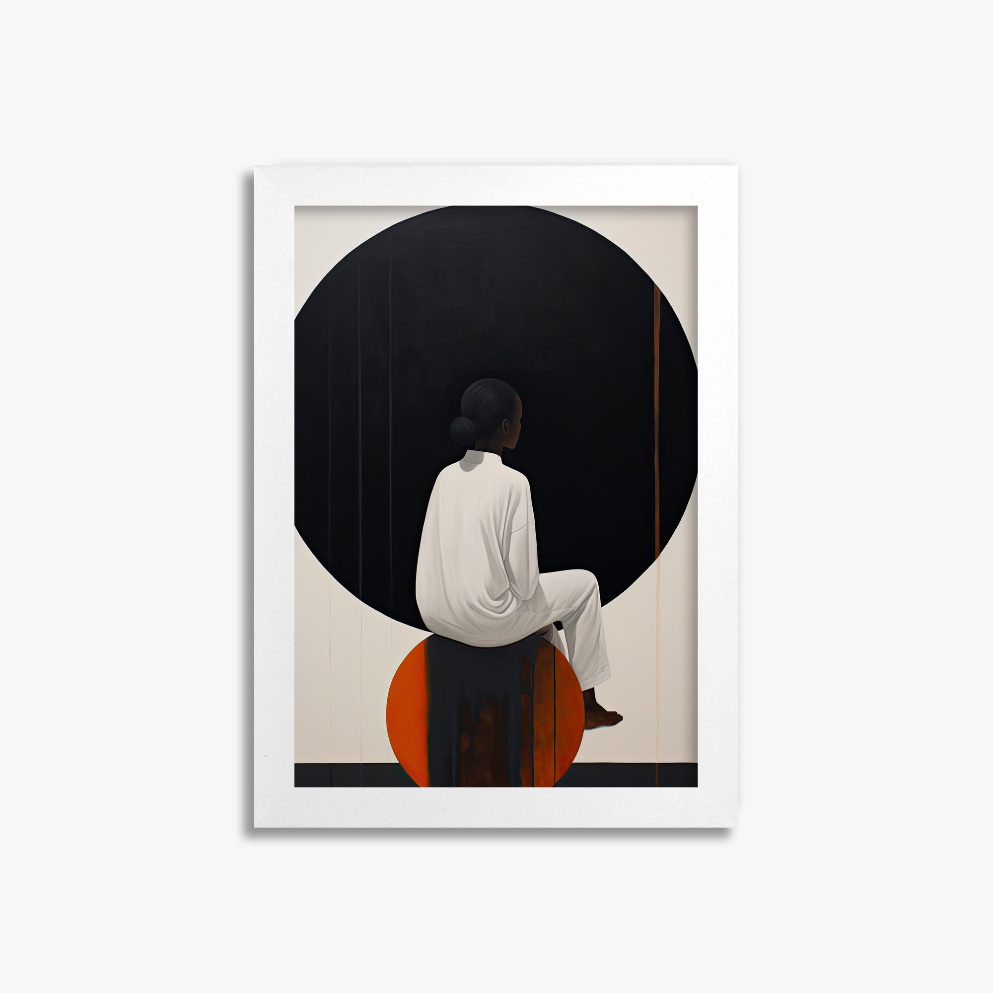 Contemplative Horizon, 21x30cm Framed Poster With White Frame