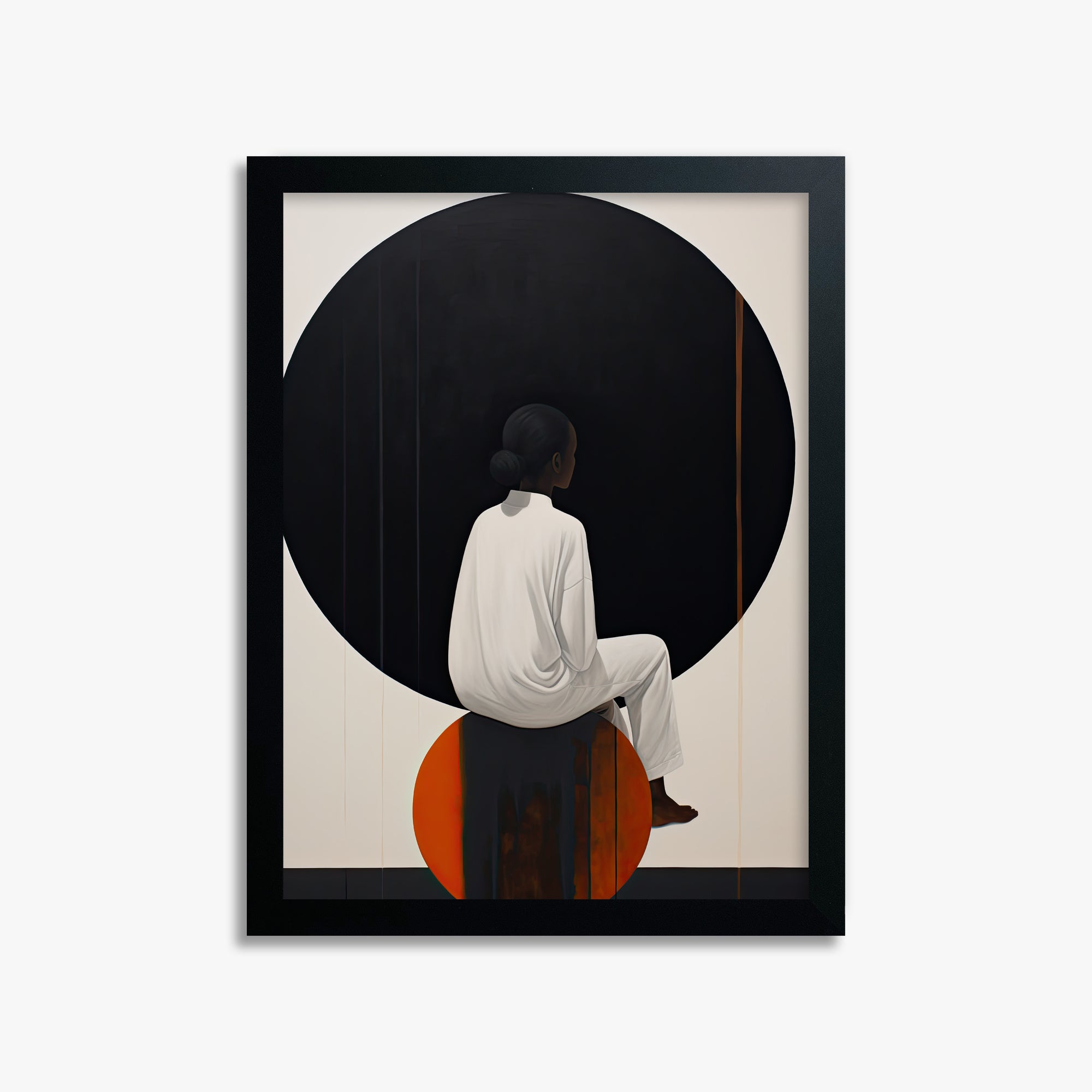 Contemplative Horizon, 30x40cm Framed Poster With Black Frame