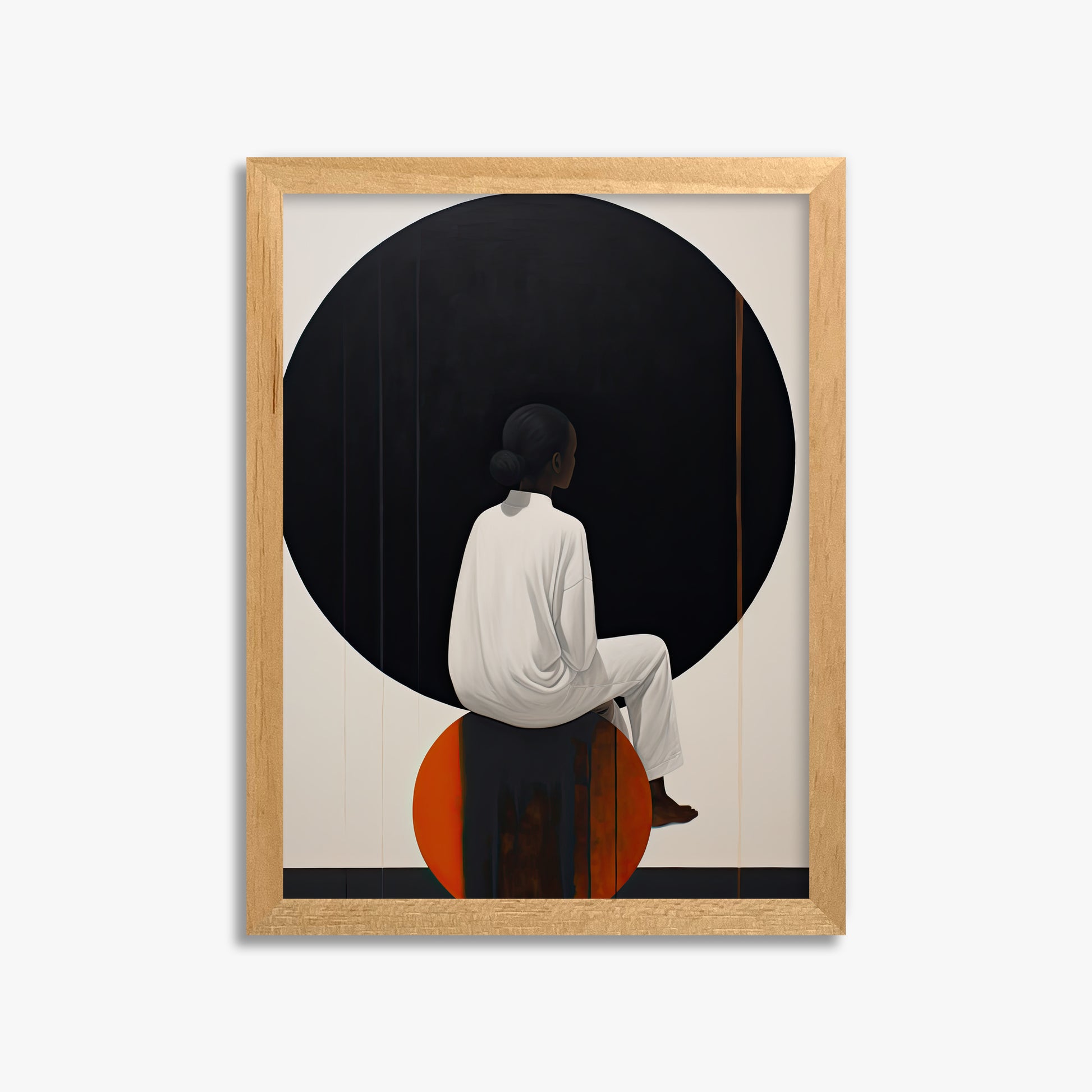 Contemplative Horizon, 30x40cm Framed Poster With Oak Frame