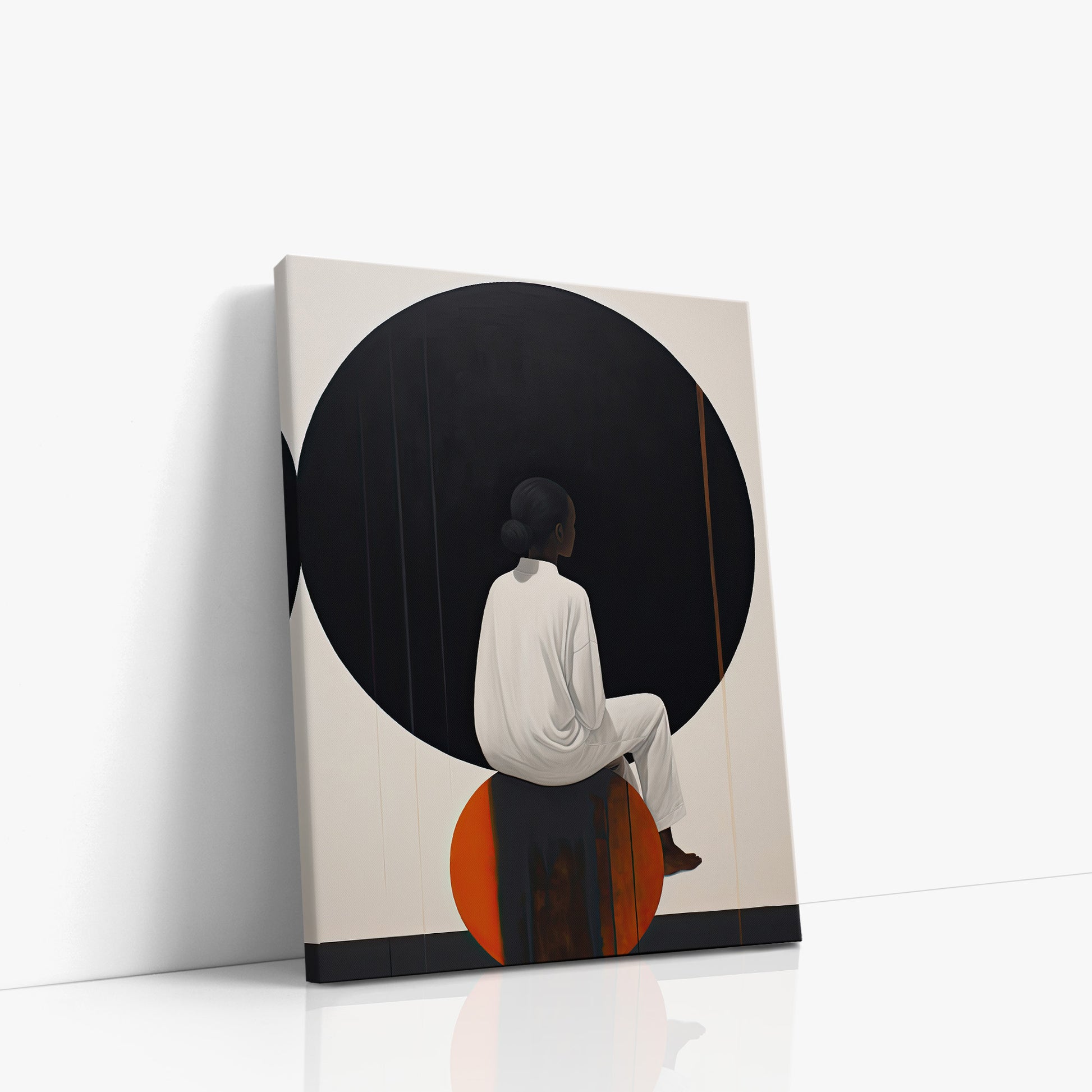 Contemplative Horizon, 30x40cm Satin Canvas Art Reproduction Left Angle