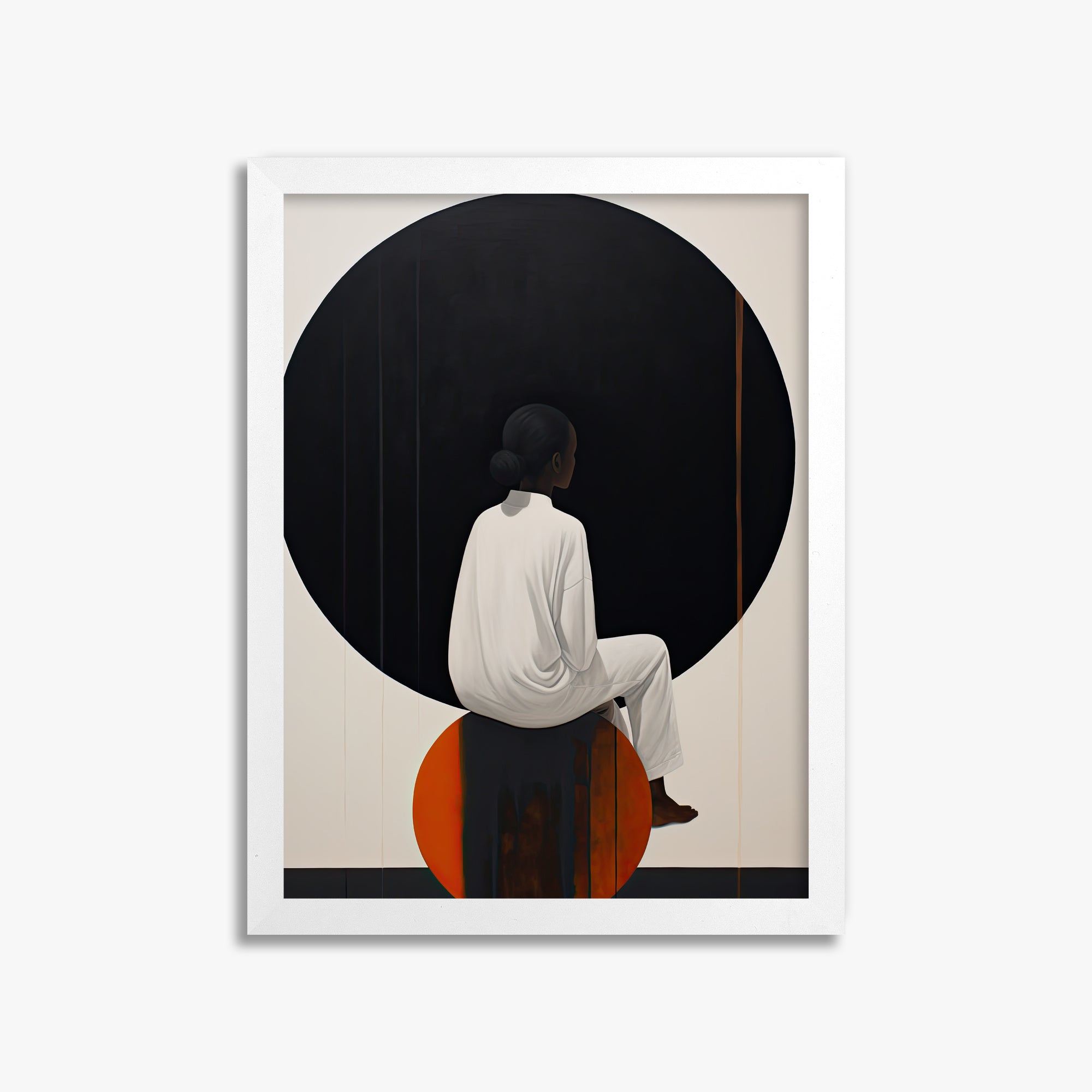 Contemplative Horizon, 30x40cm Framed Poster With White Frame