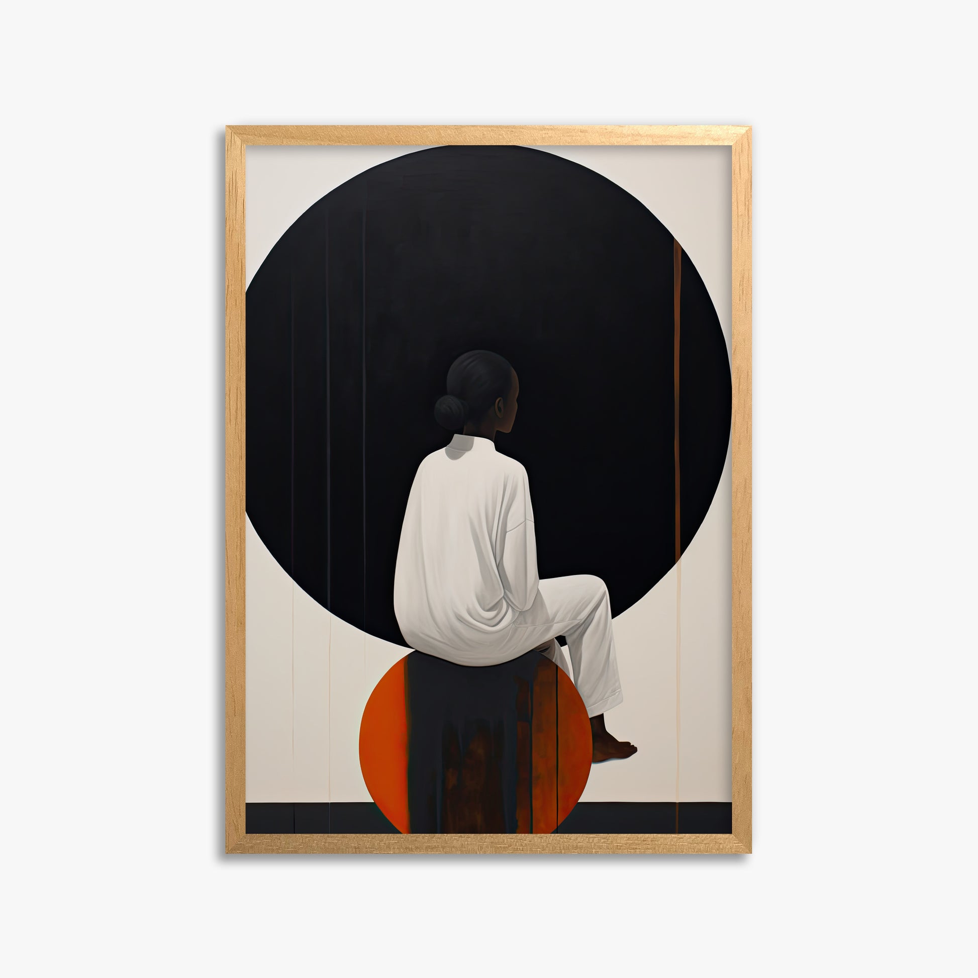 Contemplative Horizon, 50x70cm Framed Poster With Oak Frame