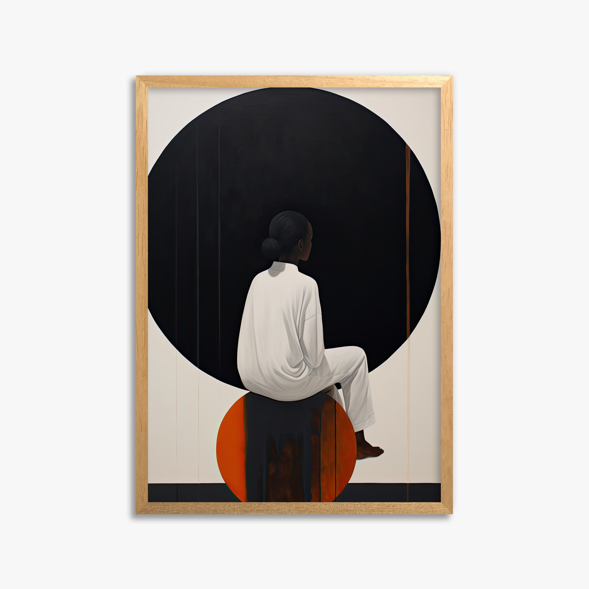 Contemplative Horizon, 50x70cm Framed Poster With Oak Frame