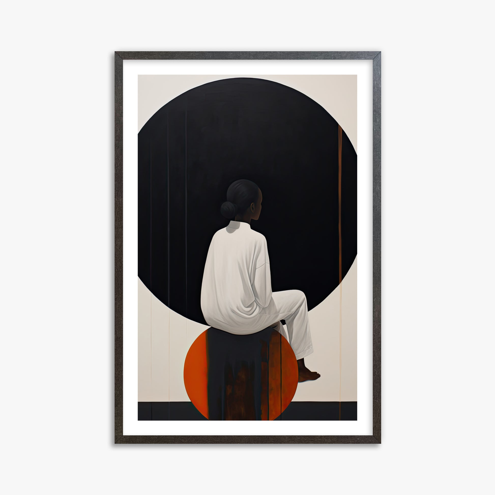 Contemplative Horizon, 61x91cm Framed Art Reproduction With Espresso Frame