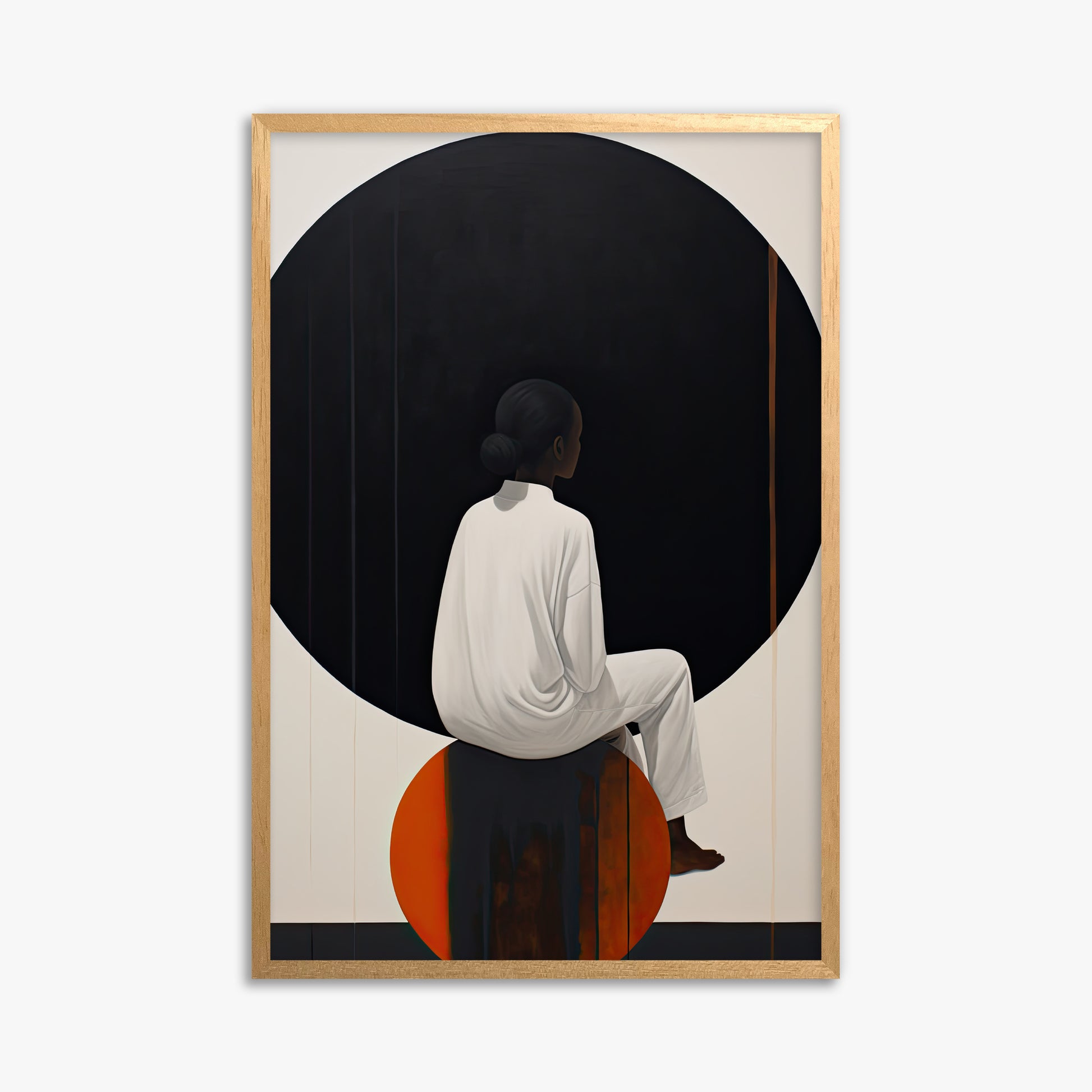Contemplative Horizon, 61x91cm Framed Poster With Oak Frame