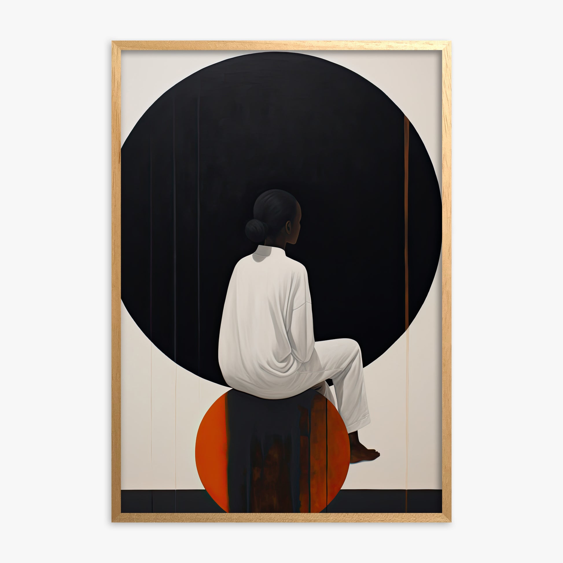 Contemplative Horizon, Oak Framed Poster With Oak Frame