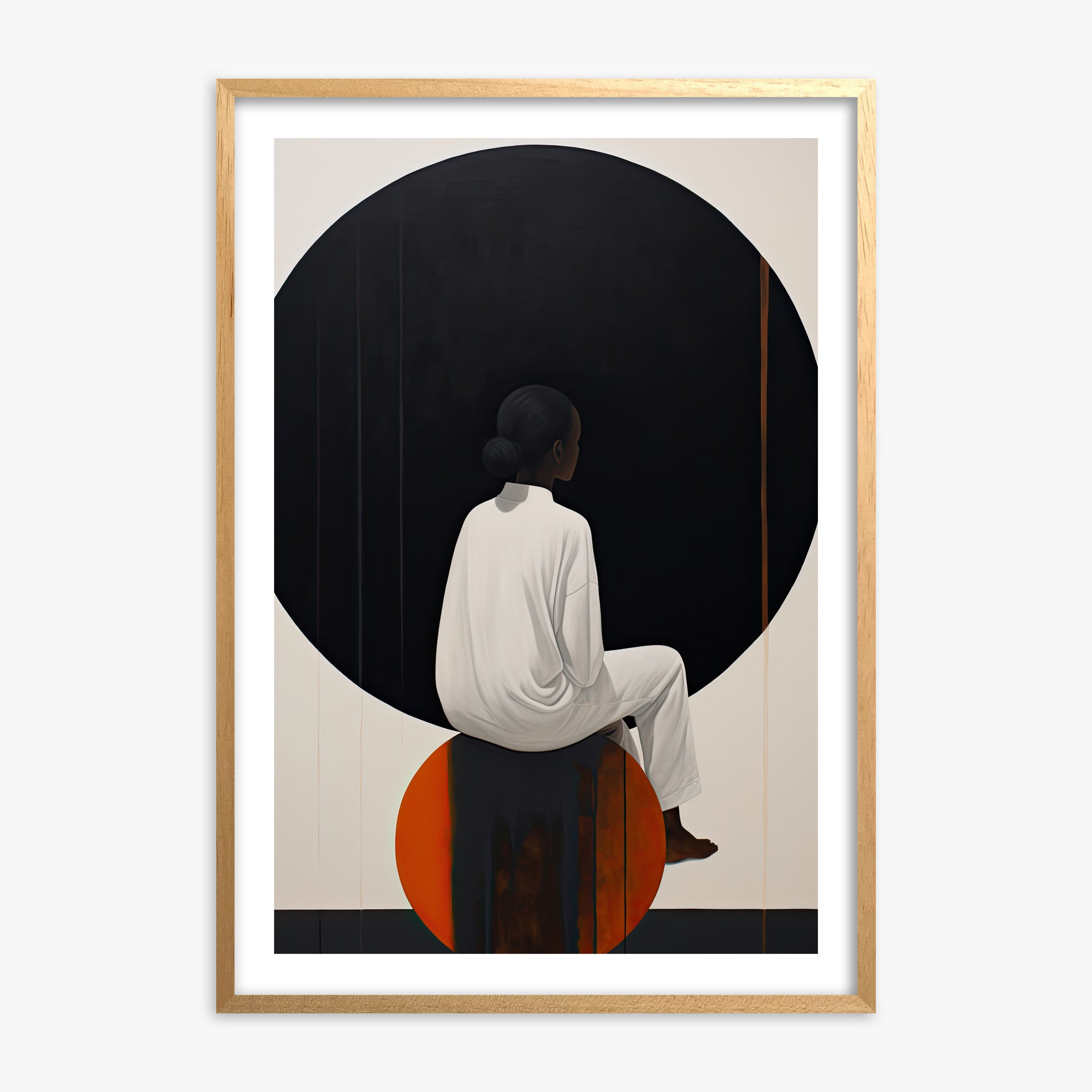 Contemplative Horizon, Oak Framed Poster With Oak Frame