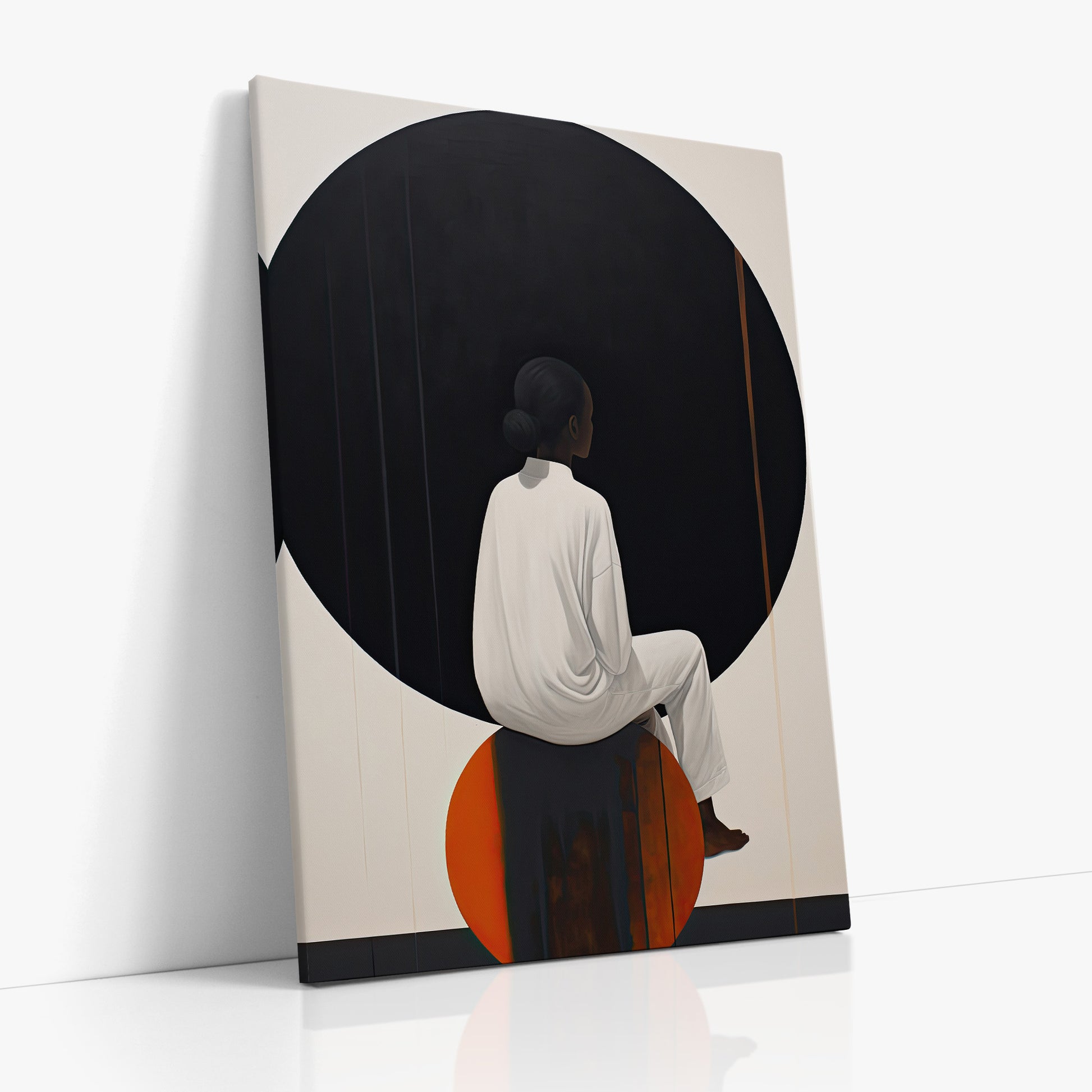 Contemplative Horizon, 70x100cm Satin Canvas Art Reproduction Left Angle