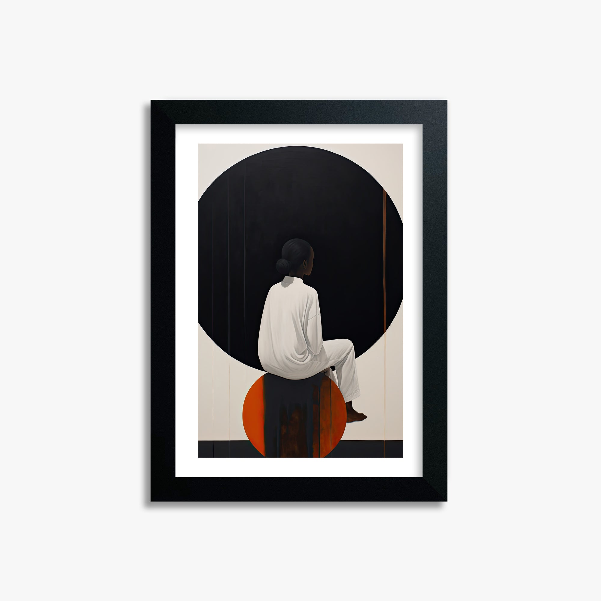 Contemplative Horizon, 21x30cm Black Framed Art Reproduction