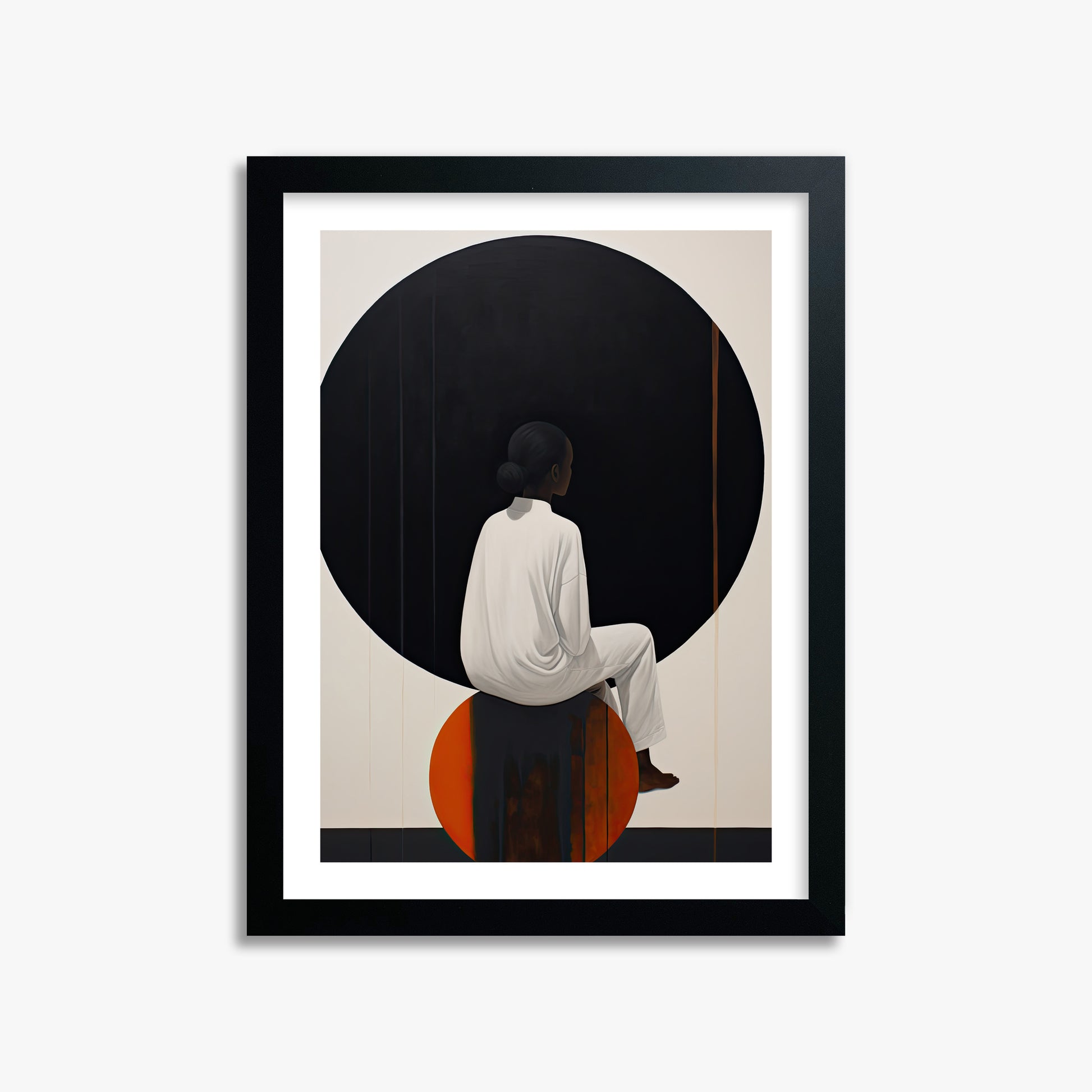 Contemplative Horizon, 30x40cm Black Framed Art Reproduction