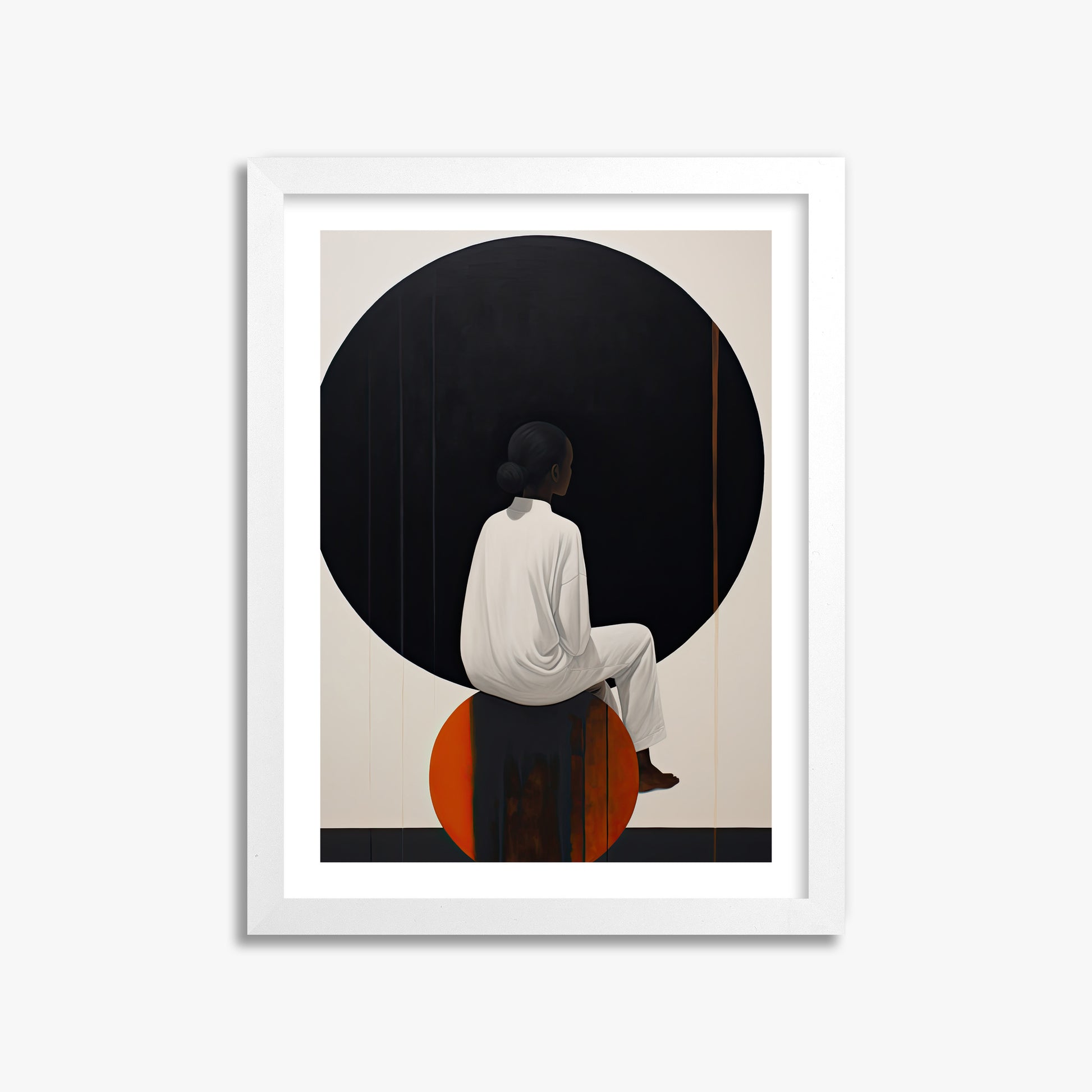 Contemplative Horizon, 30x40cm Whitek Framed Art Reproduction