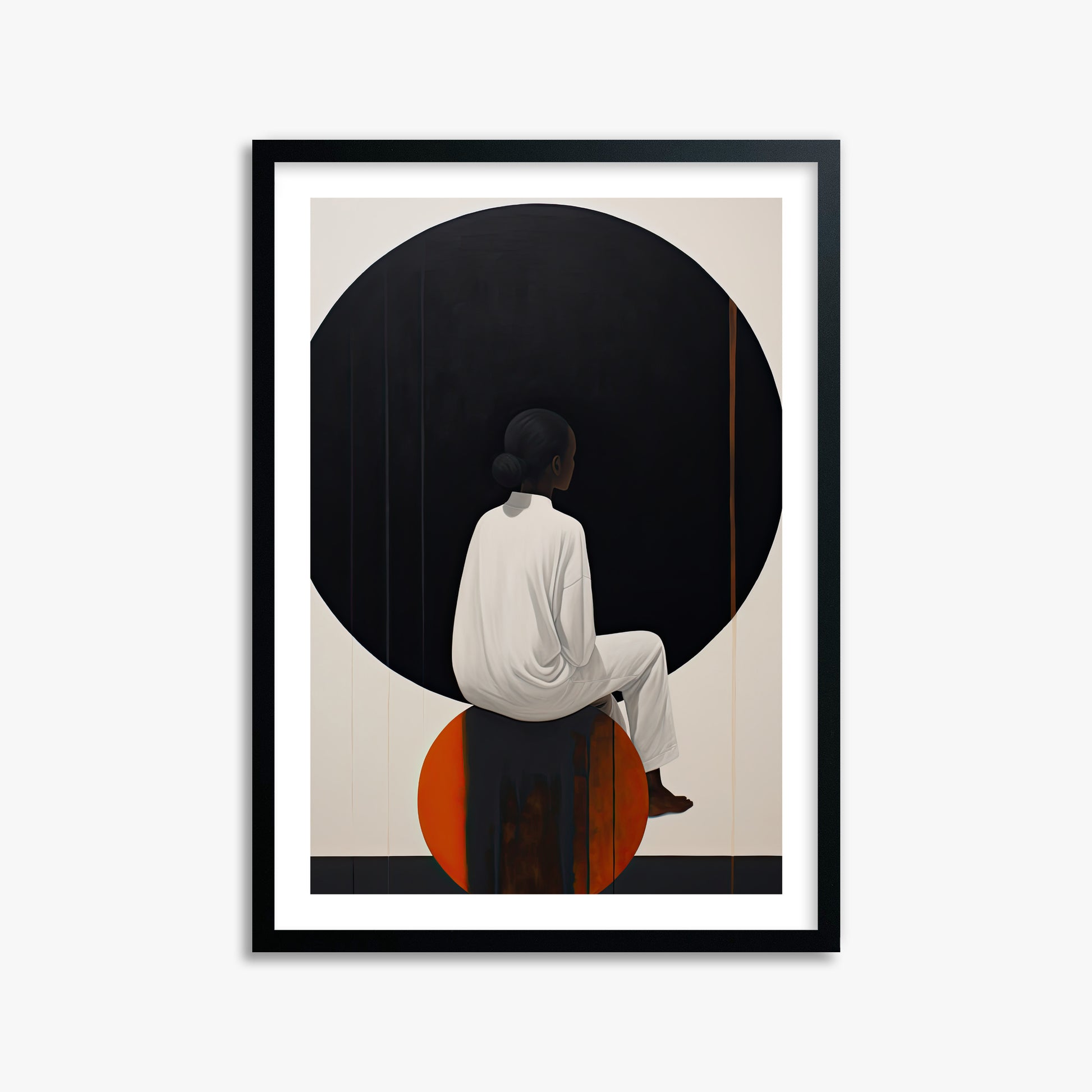 Contemplative Horizon, 50x70cm Black Framed Art Reproduction