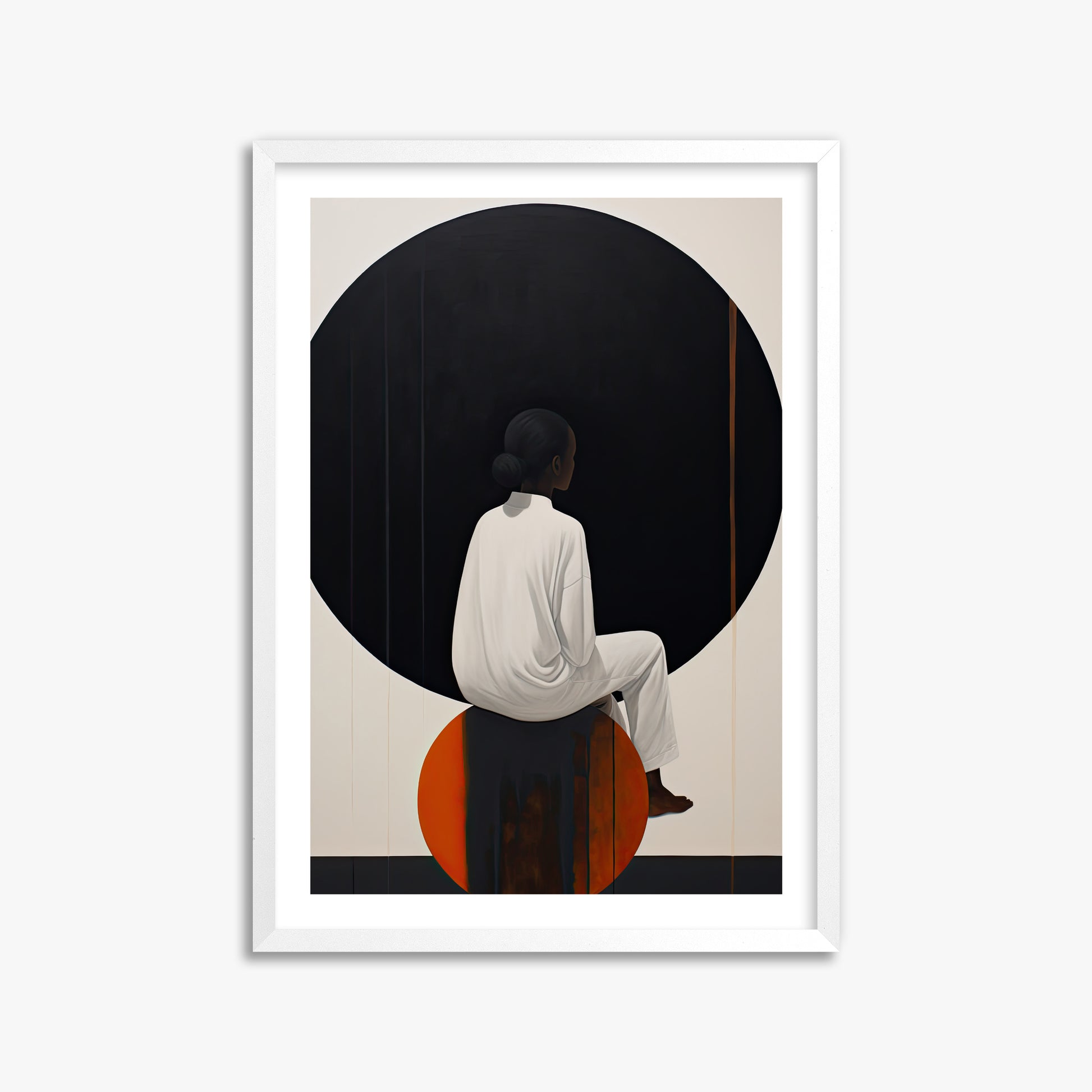 Contemplative Horizon, 50x70cm Whitek Framed Art Reproduction