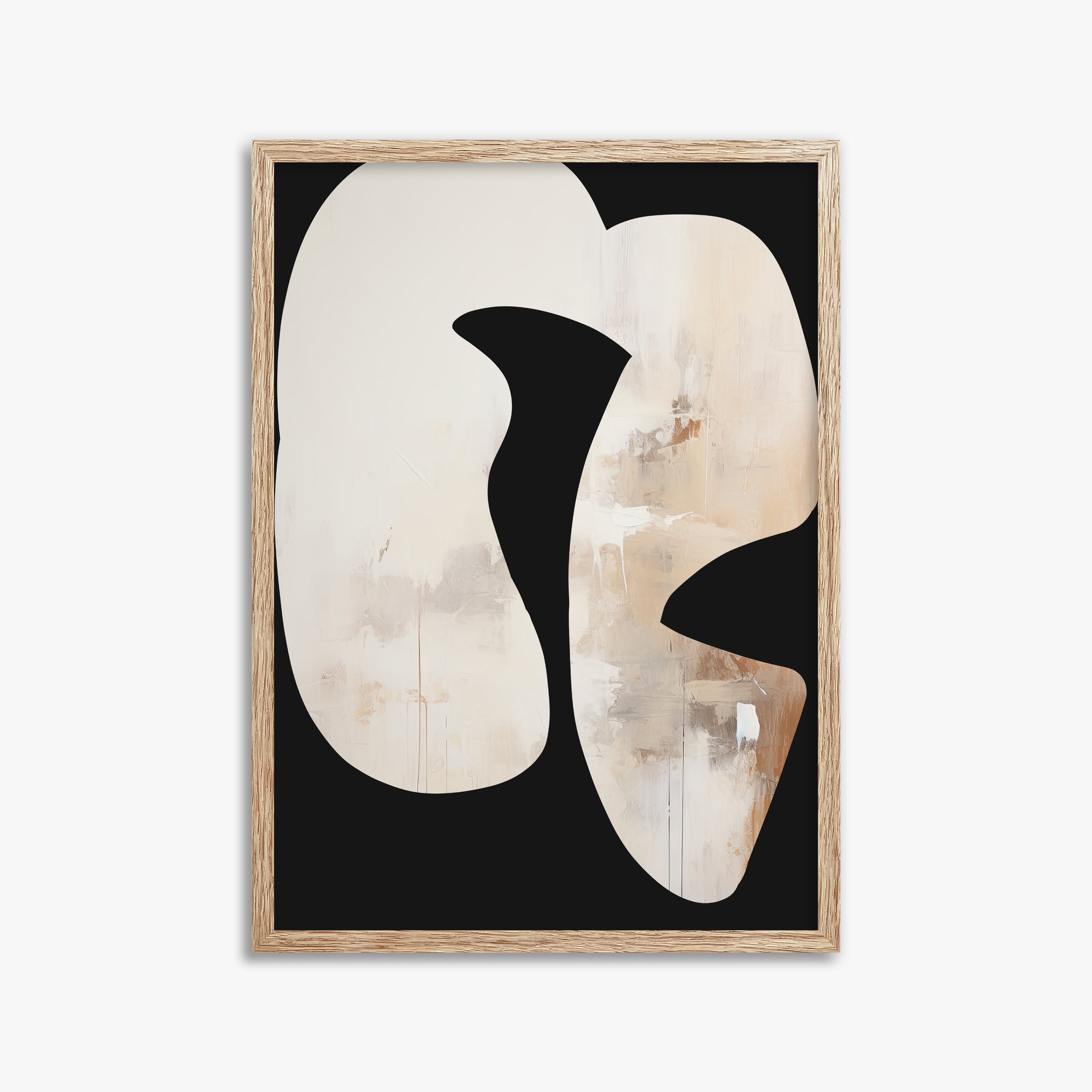 Ethereal Harmony, 50x70cm Framed Art Reproduction With Raw Oak Frame