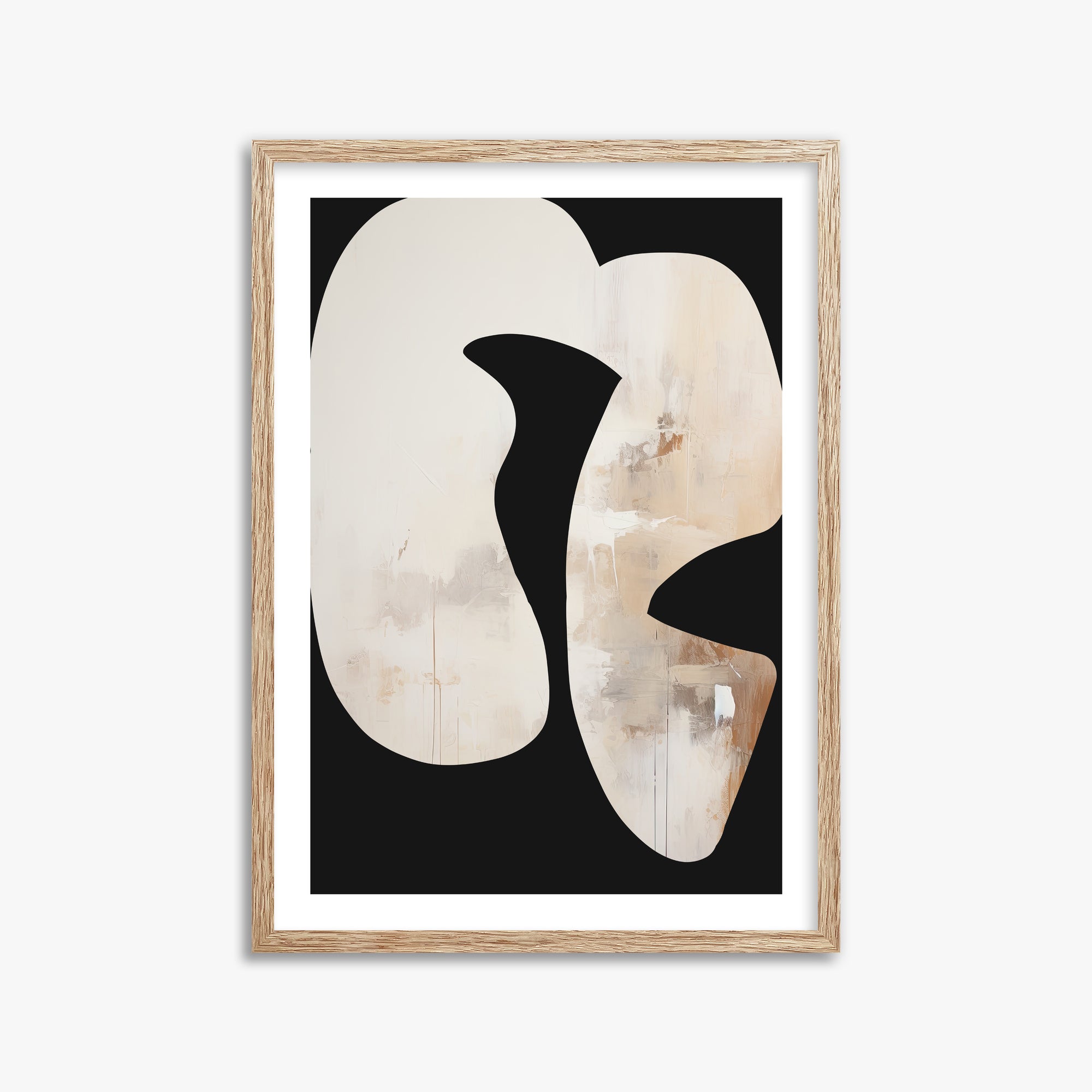 Ethereal Harmony, 50x70cm Framed Art Reproduction With Raw Oak Frame