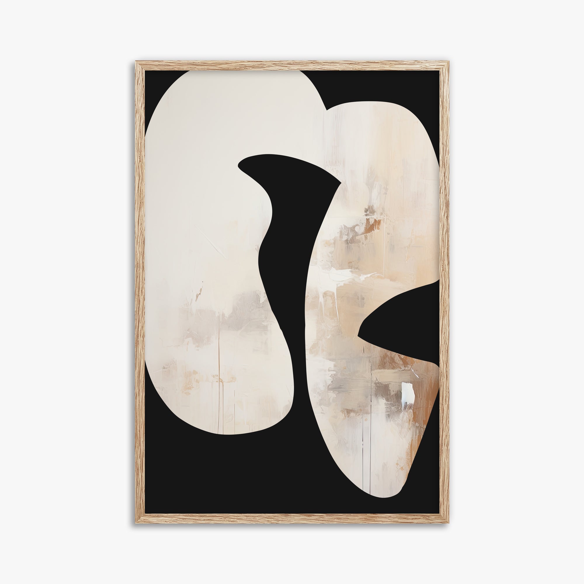 Ethereal Harmony, 61x91cm Framed Art Reproduction With Raw Oak Frame