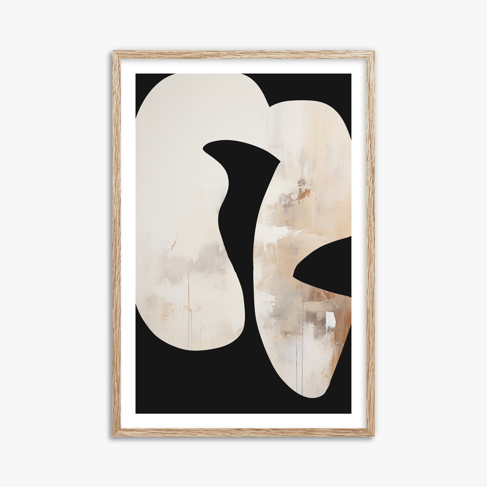 Ethereal Harmony, 61x91cm Framed Art Reproduction With Raw Oak Frame