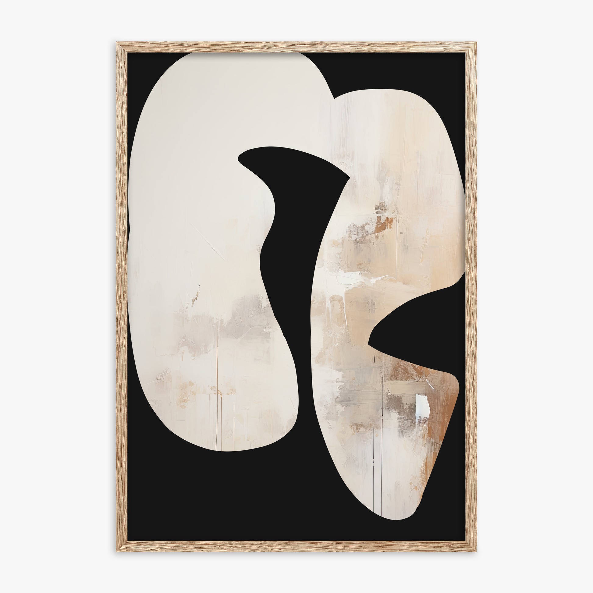 Ethereal Harmony, 70x100cm Framed Art Reproduction With Raw Oak Frame