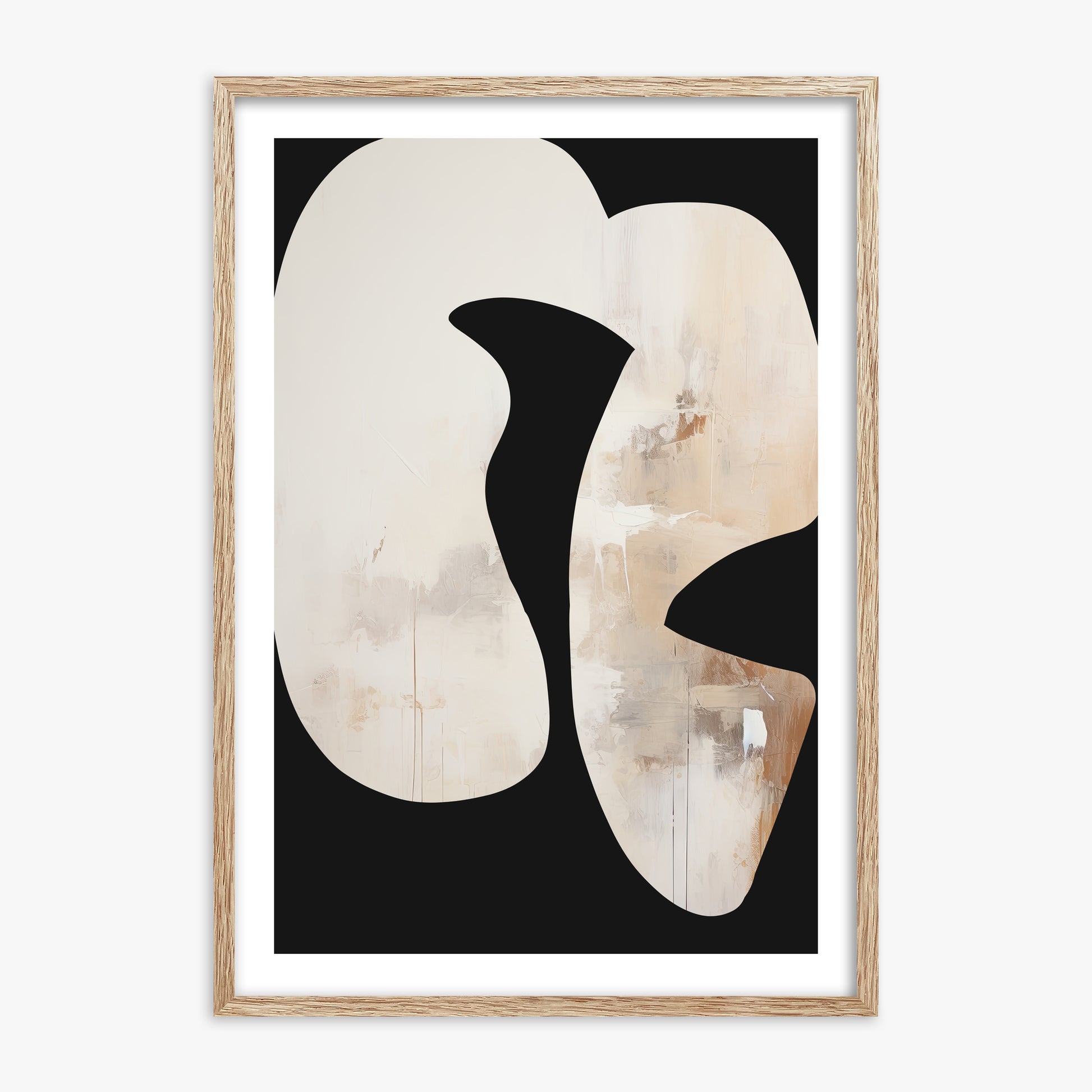 Ethereal Harmony, 70x100cm Framed Art Reproduction With Raw Oak Frame
